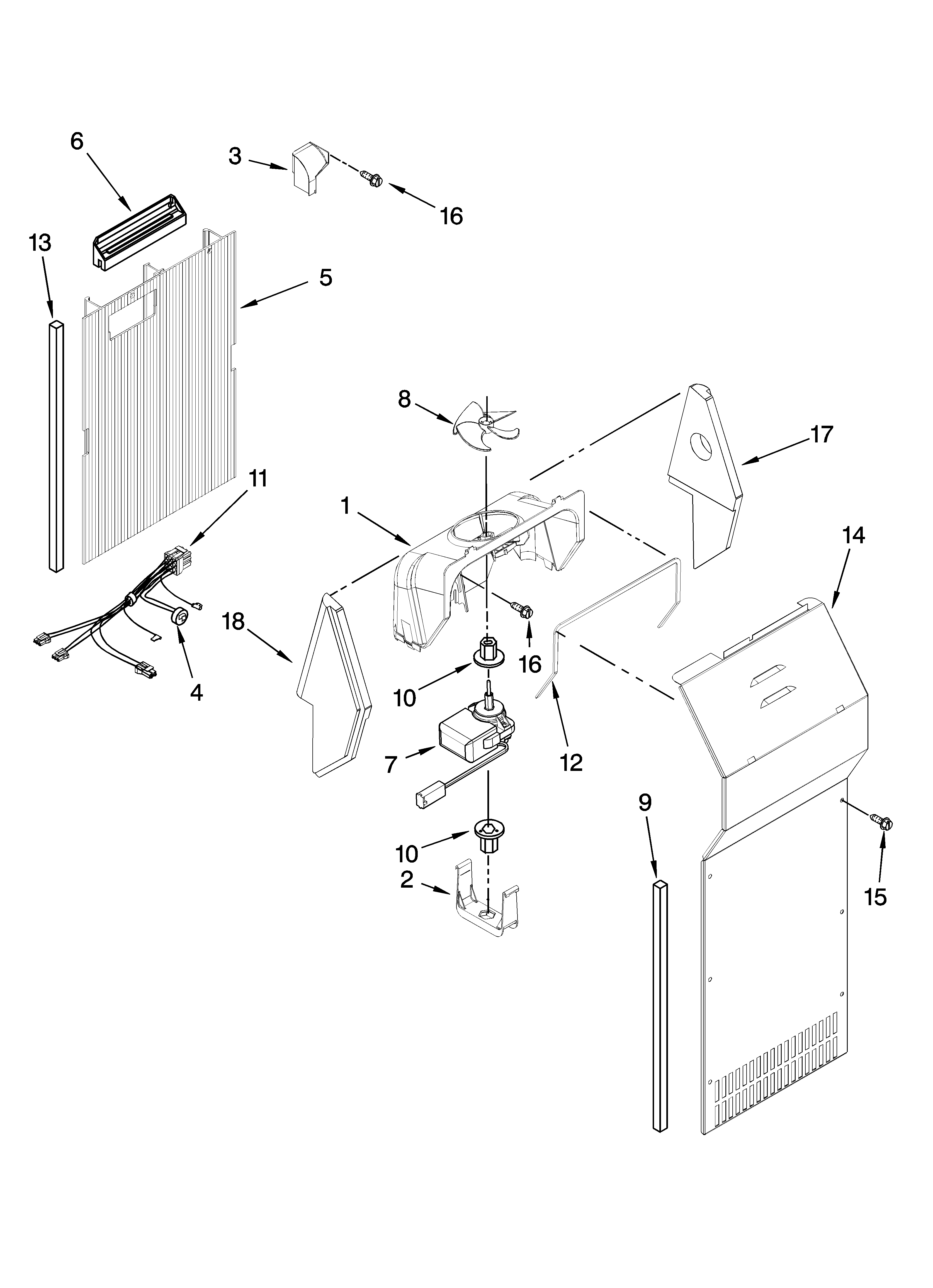 Kenmore 10641264800 air flow parts diagram