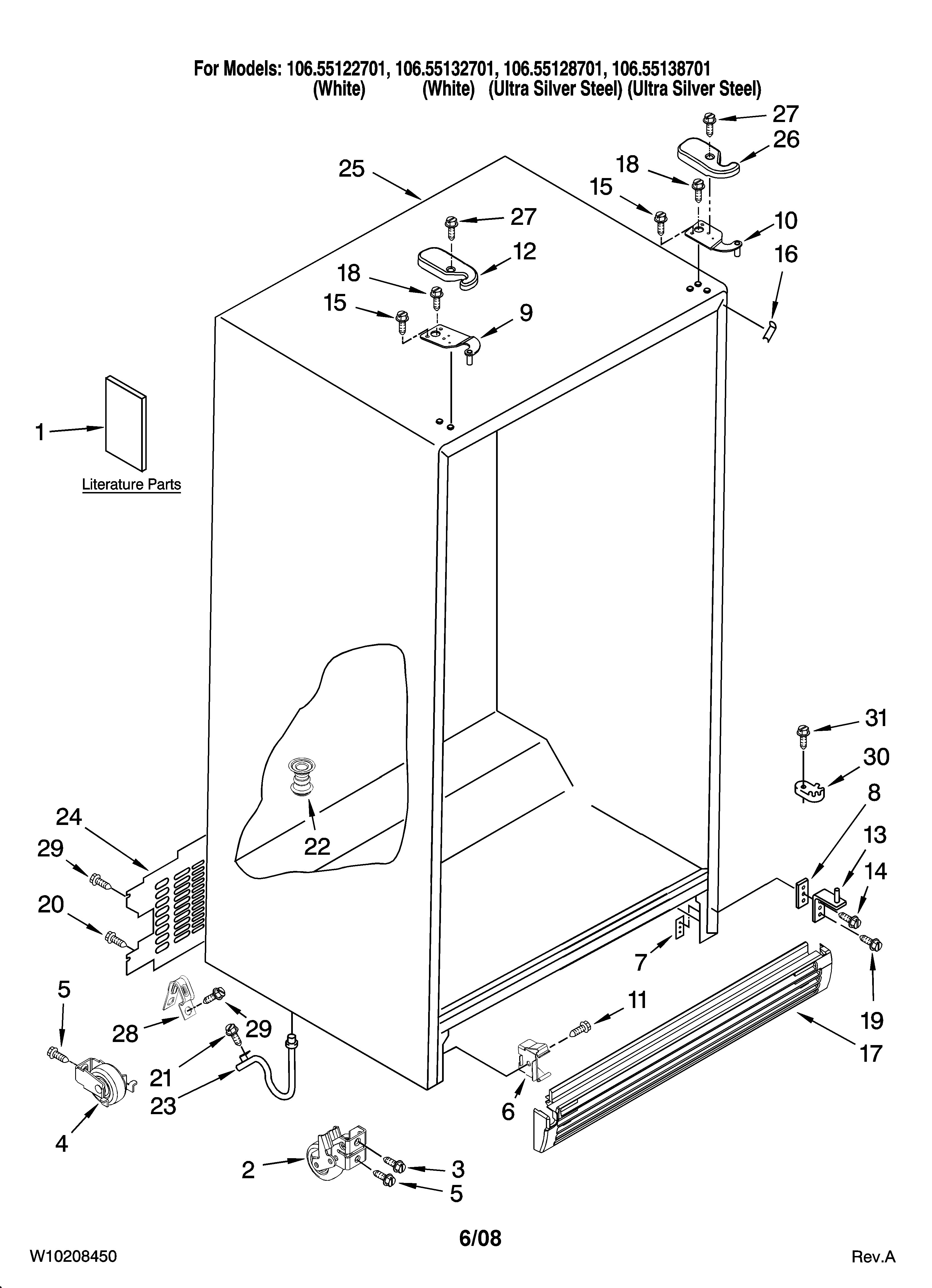 Galaxy 10655128701 cabinet parts diagram