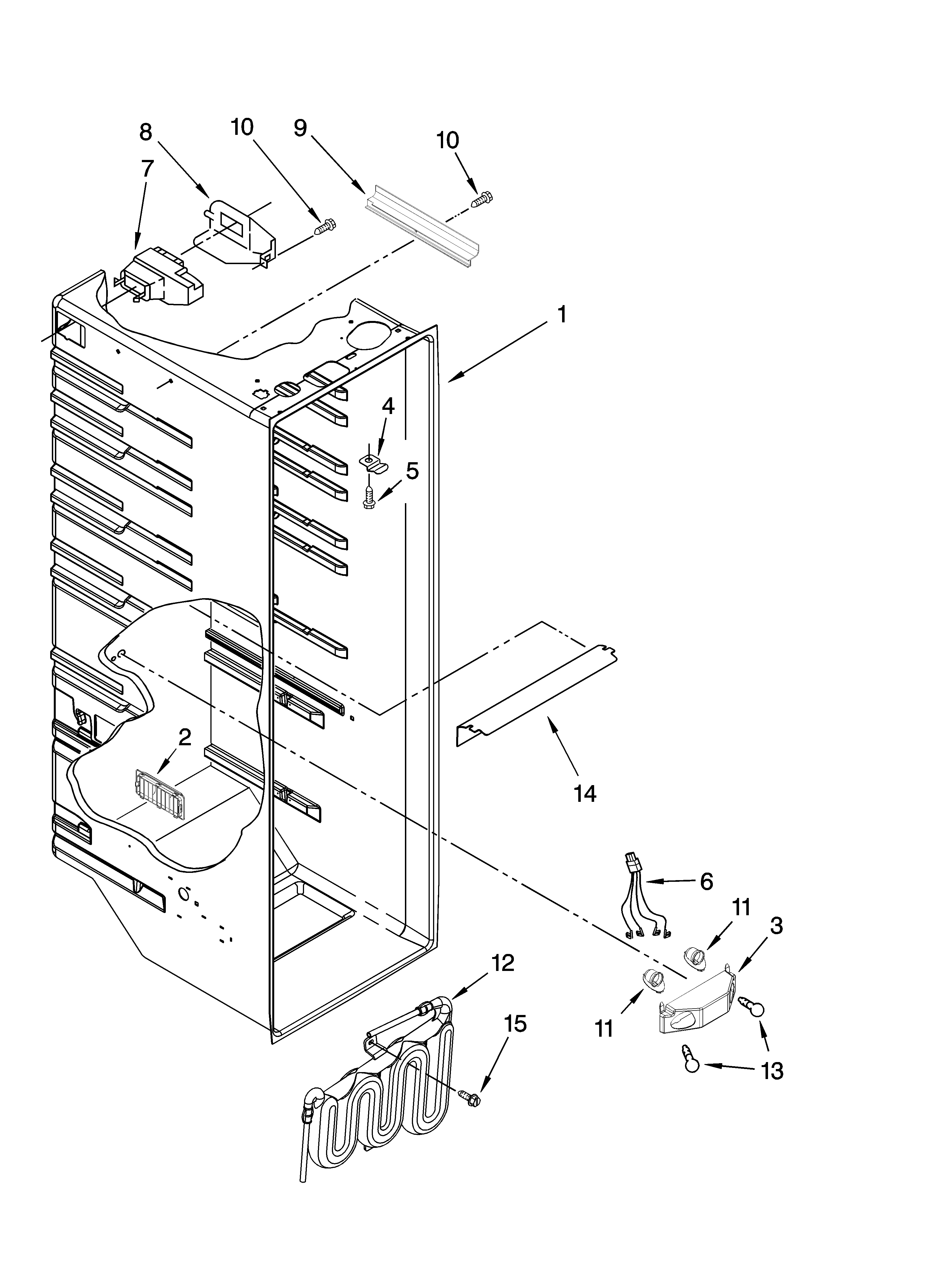 Galaxy 10655128701 refrigerator liner parts diagram