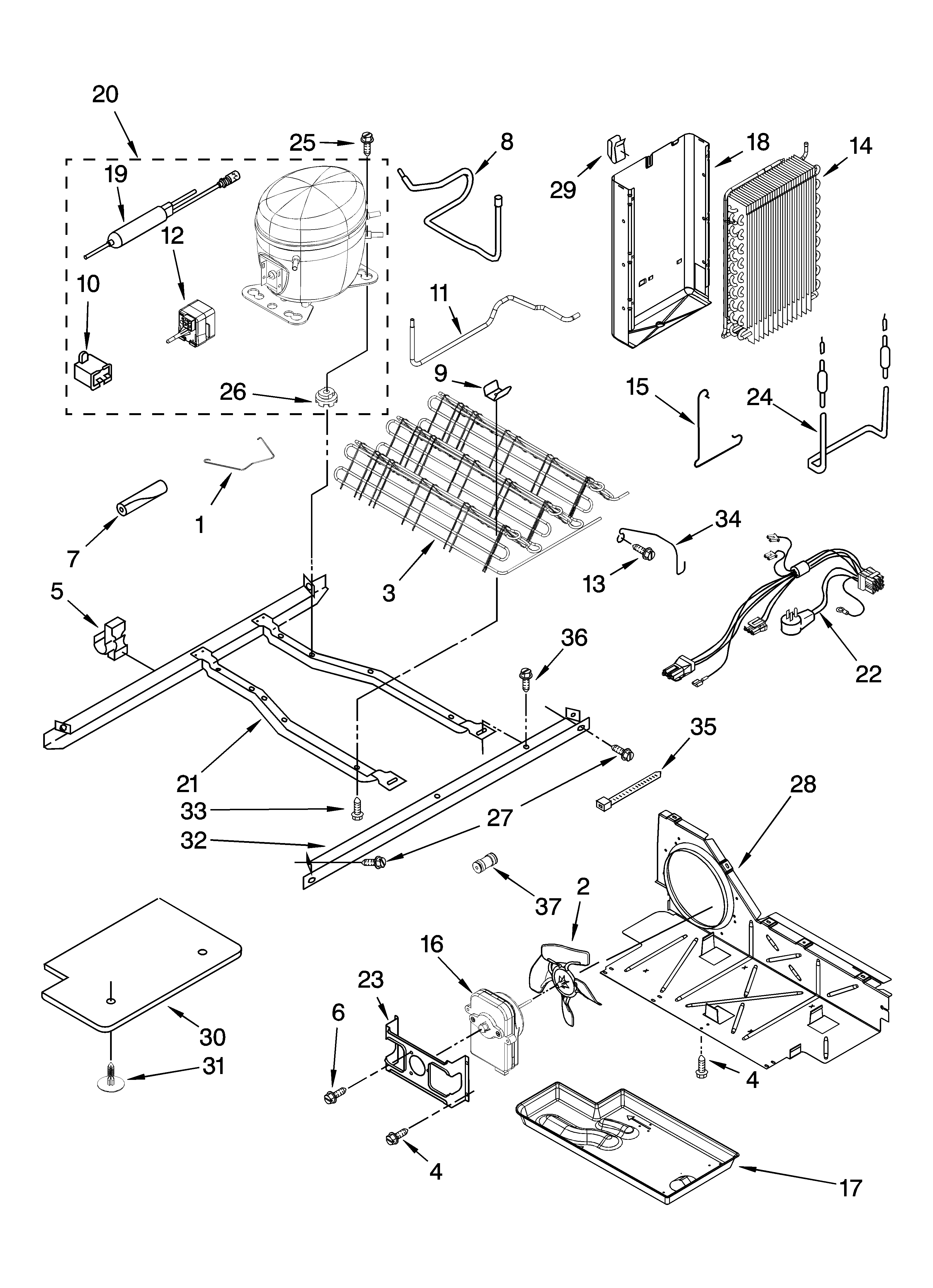Kenmore 10657368701 unit parts diagram