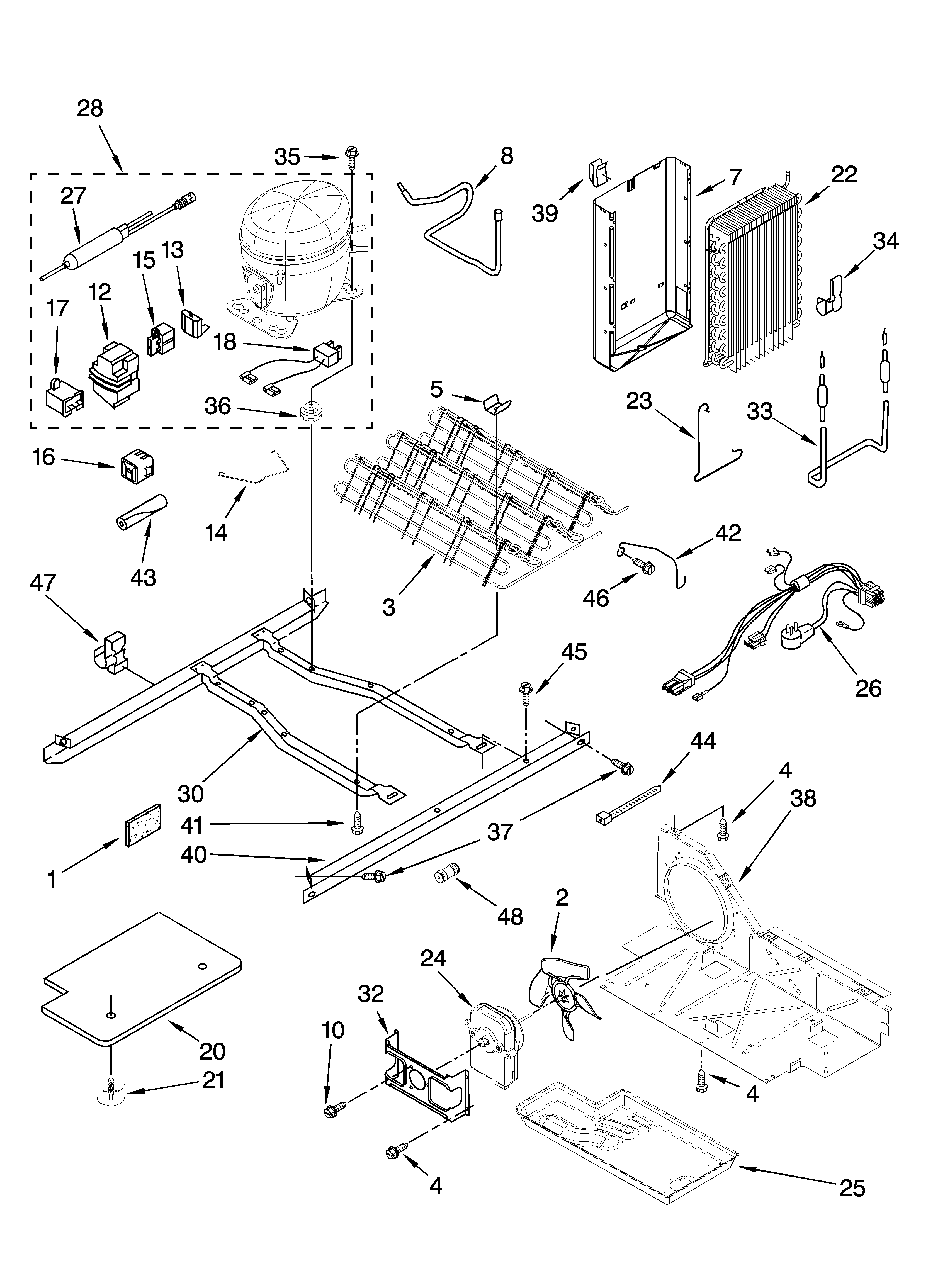 Kenmore 10657073602 unit parts diagram