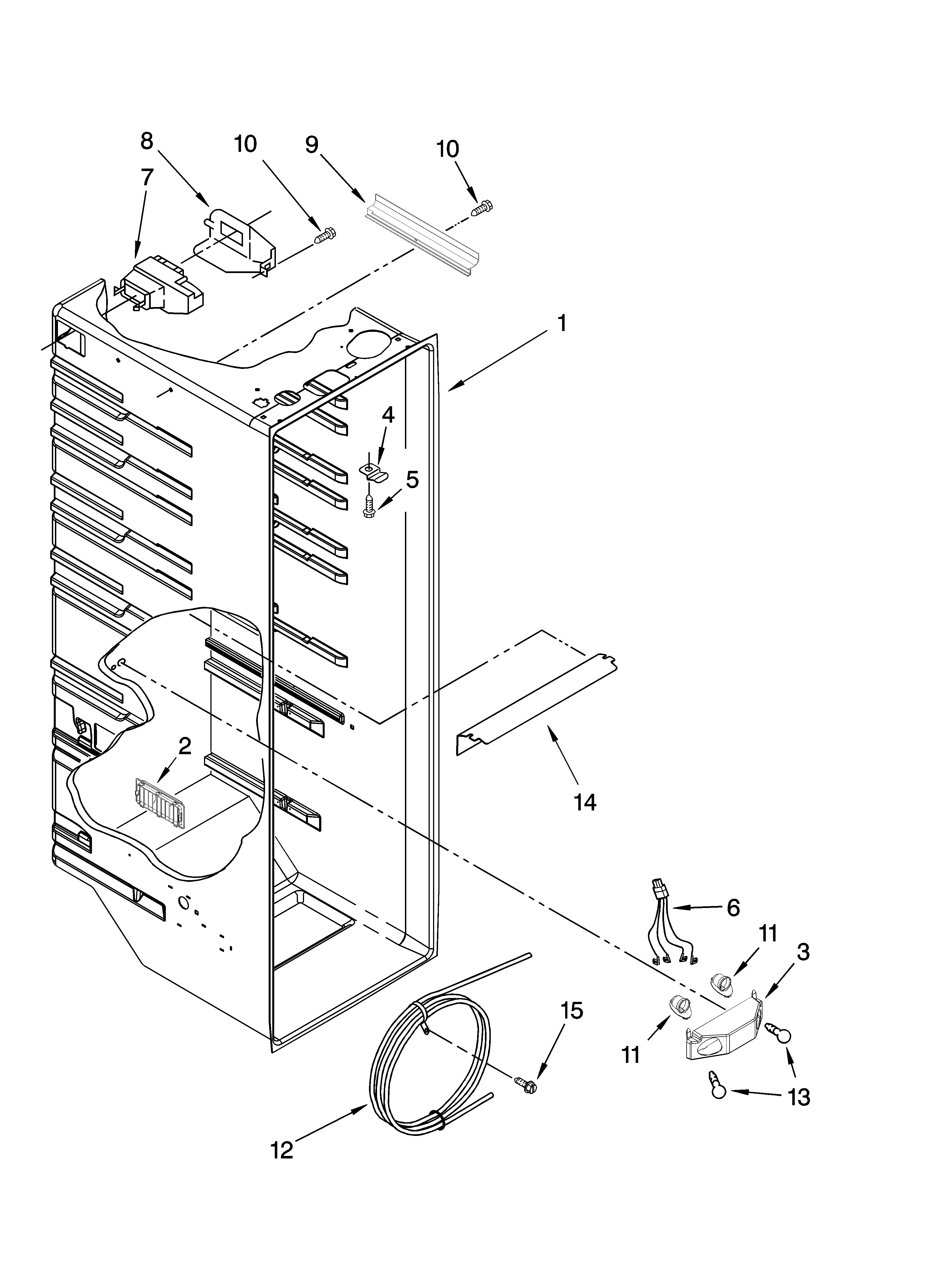 Kenmore 10658122700 refrigerator liner parts diagram