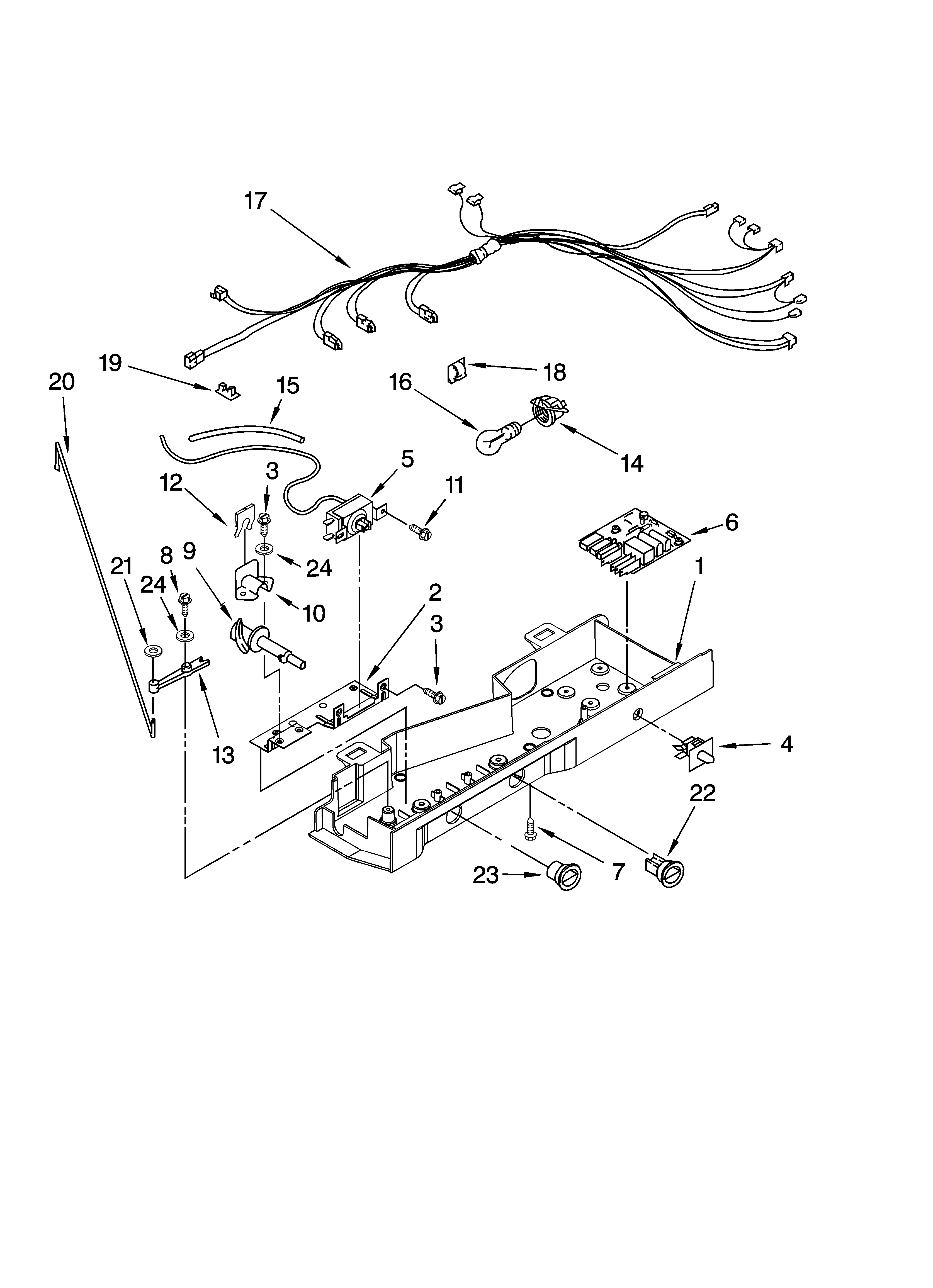 Kenmore 10658122700 control parts diagram