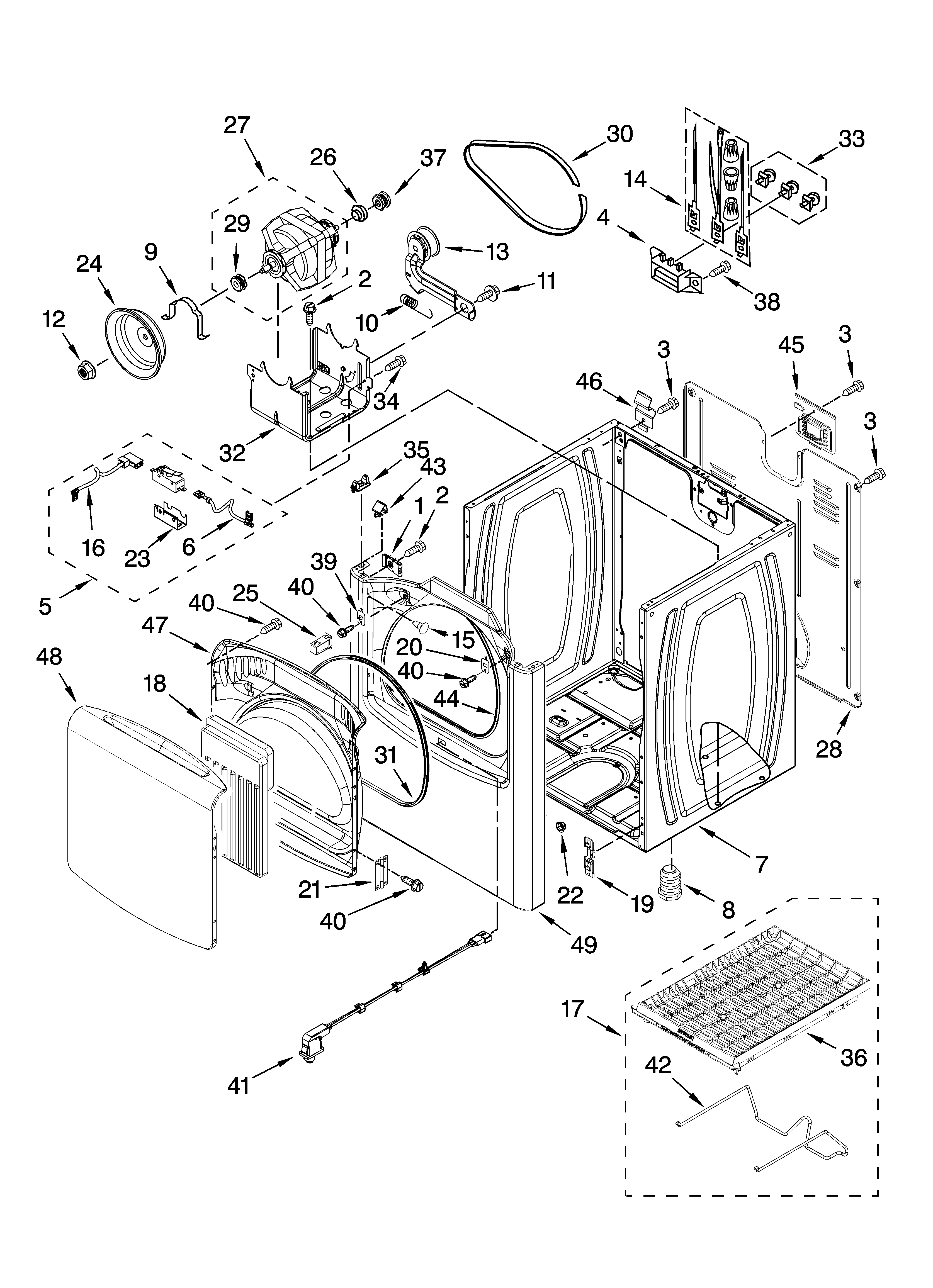 Kenmore Elite 110C67032601 cabinet parts diagram