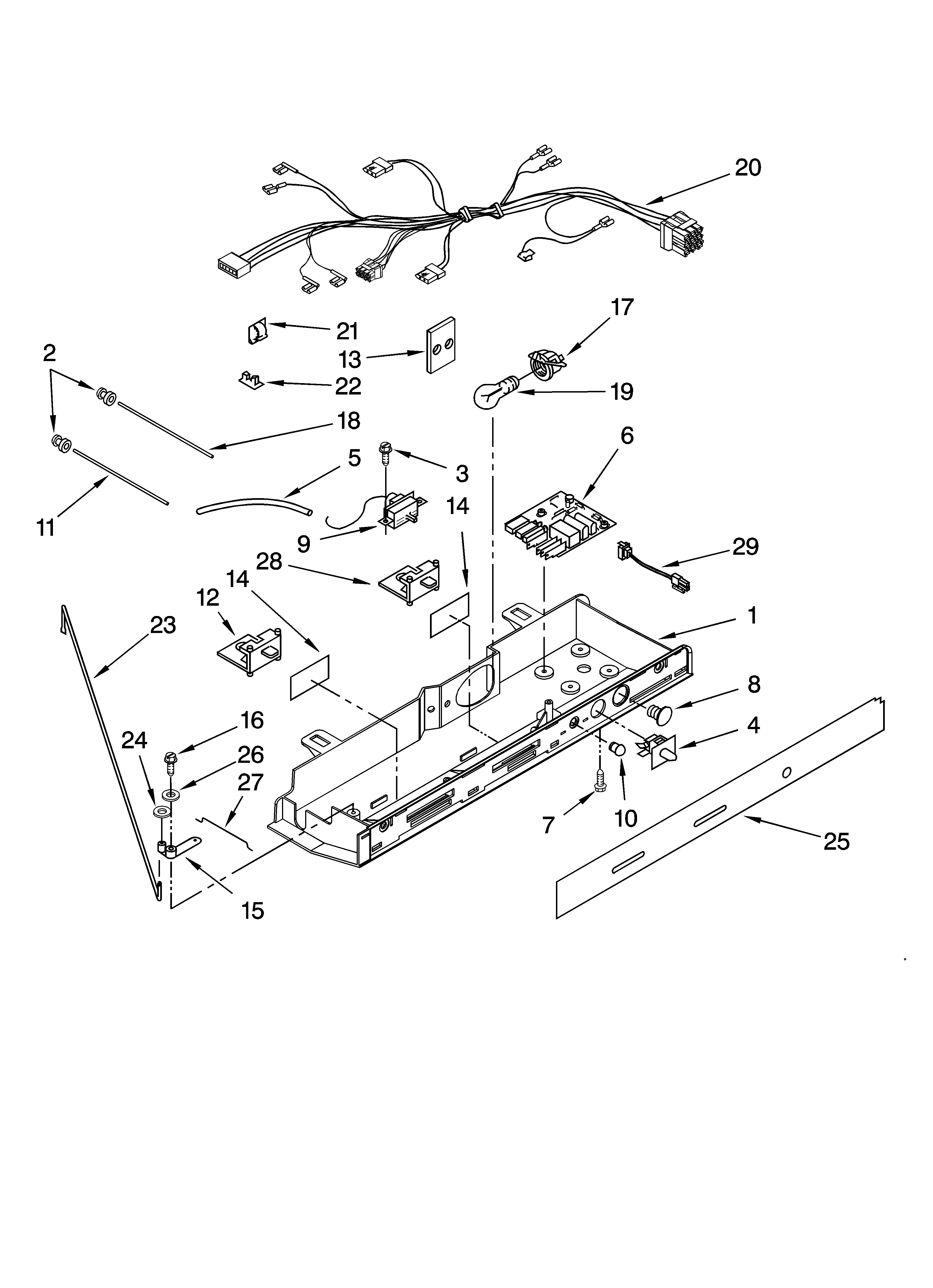 Kenmore 10658912801 control parts diagram