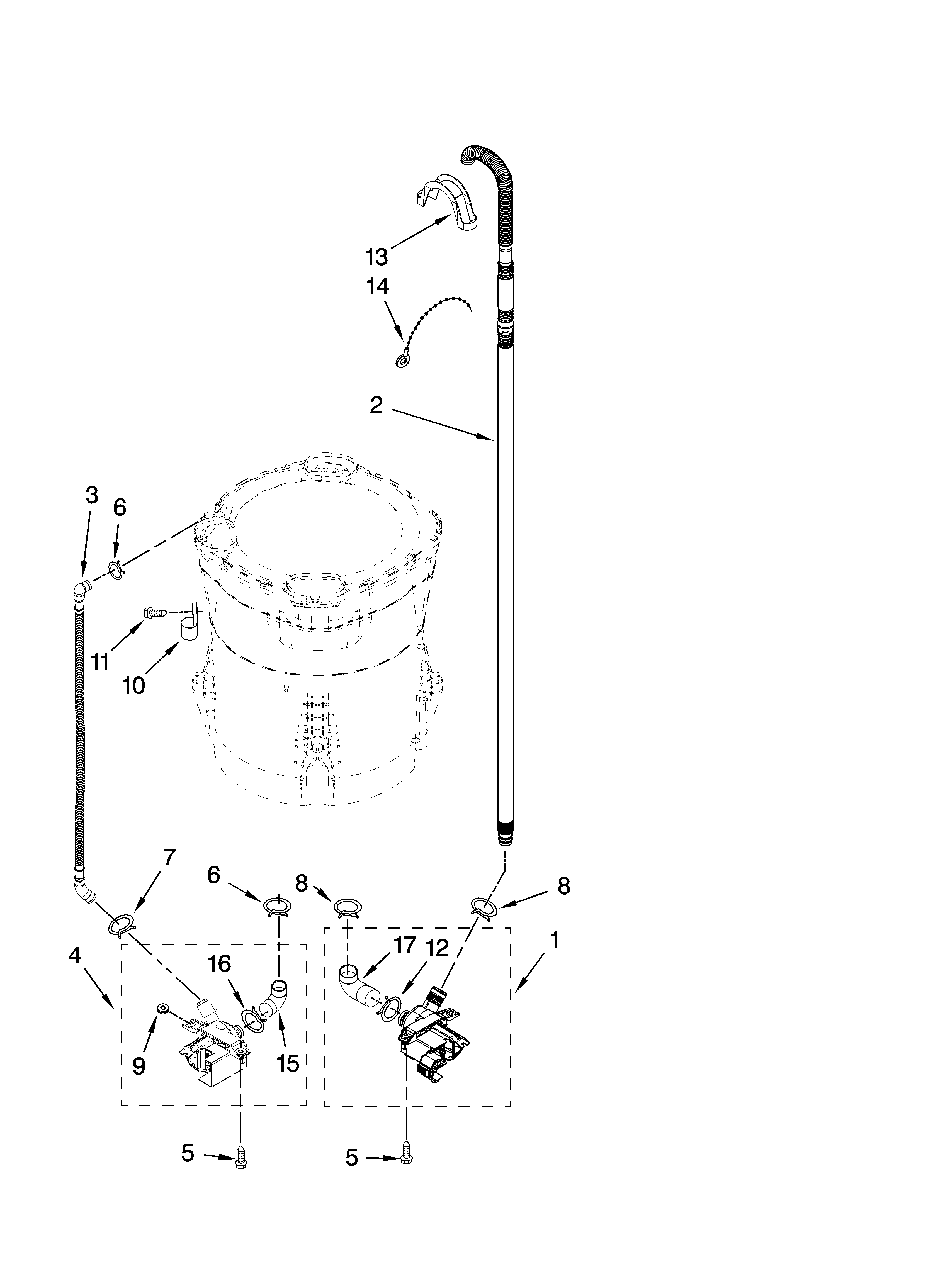 Kenmore Elite 11028062800 pump parts, optional parts (not included) diagram