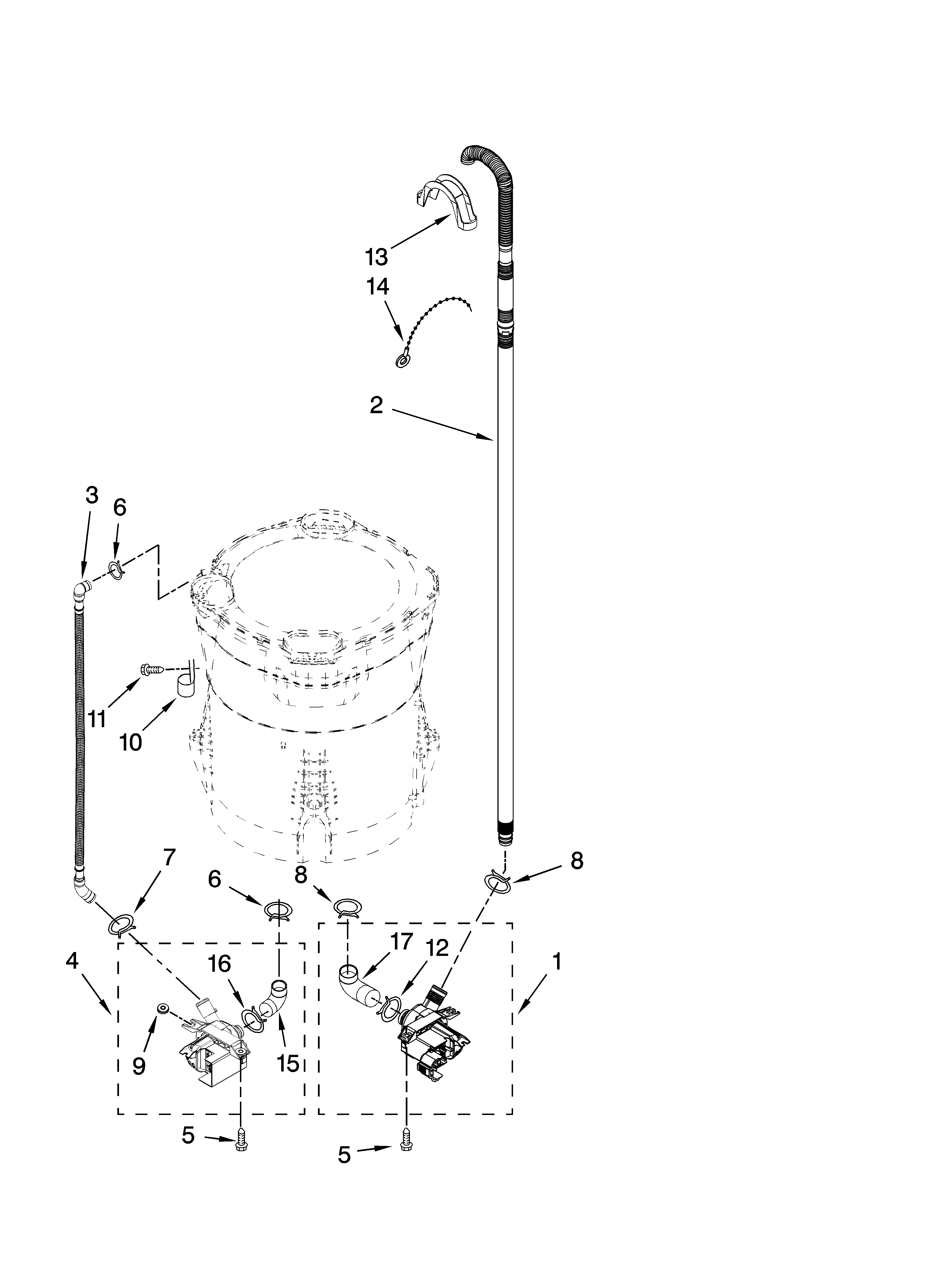 Kenmore Elite 11028091700 pump parts, optional parts (not included) diagram