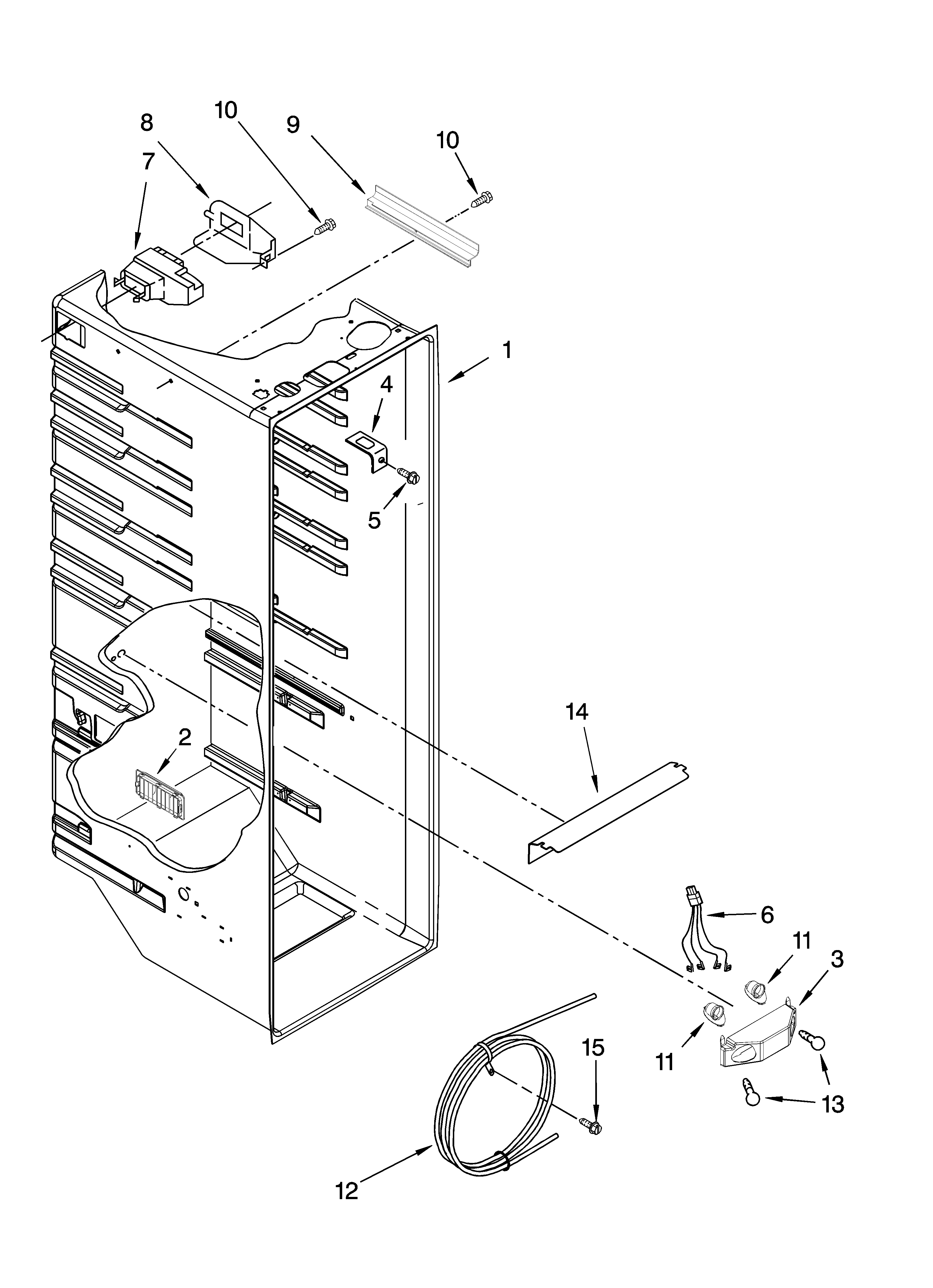 Kenmore 10659439800 refrigerator liner parts diagram