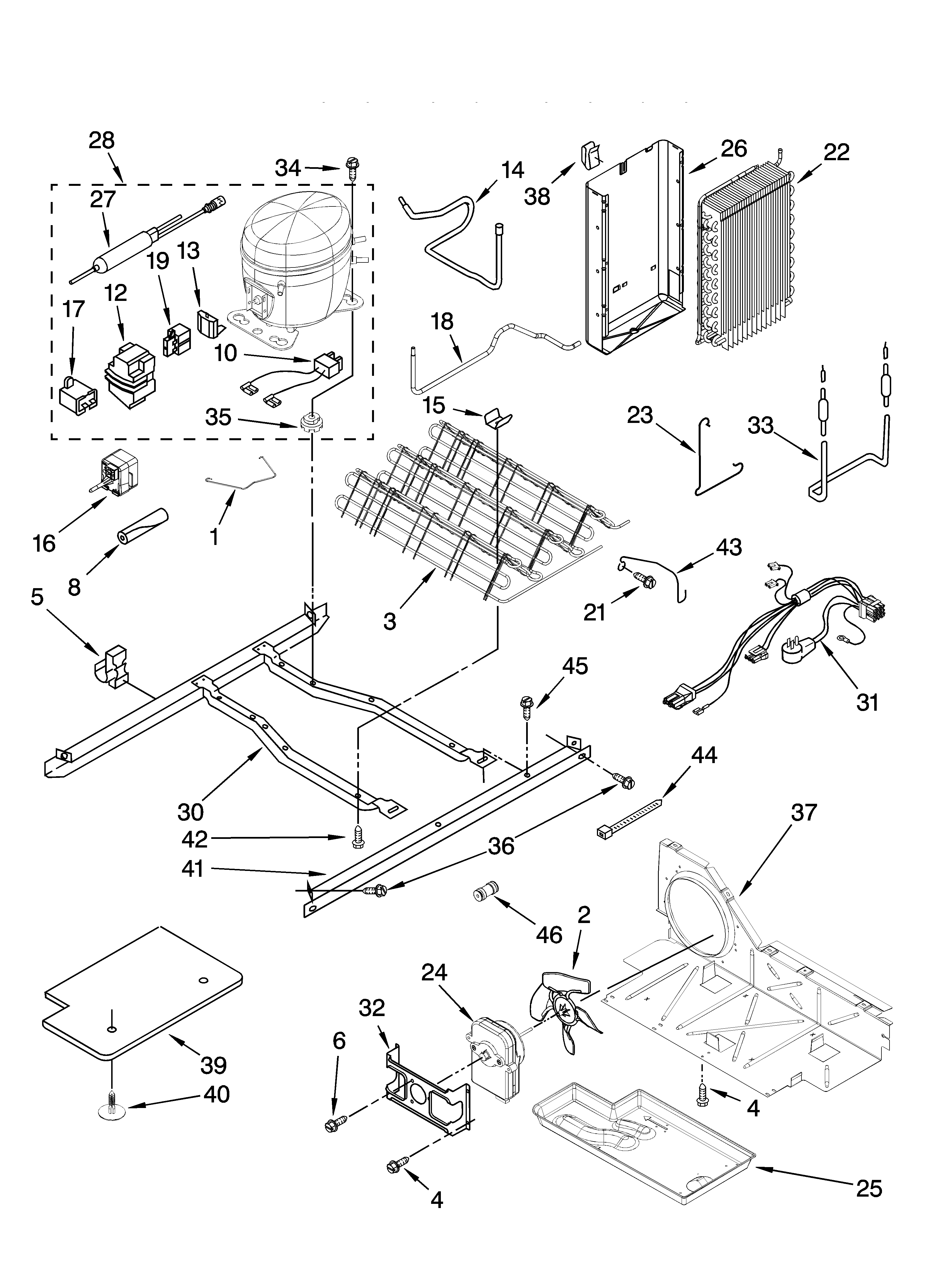 Kenmore 10659439800 unit parts diagram