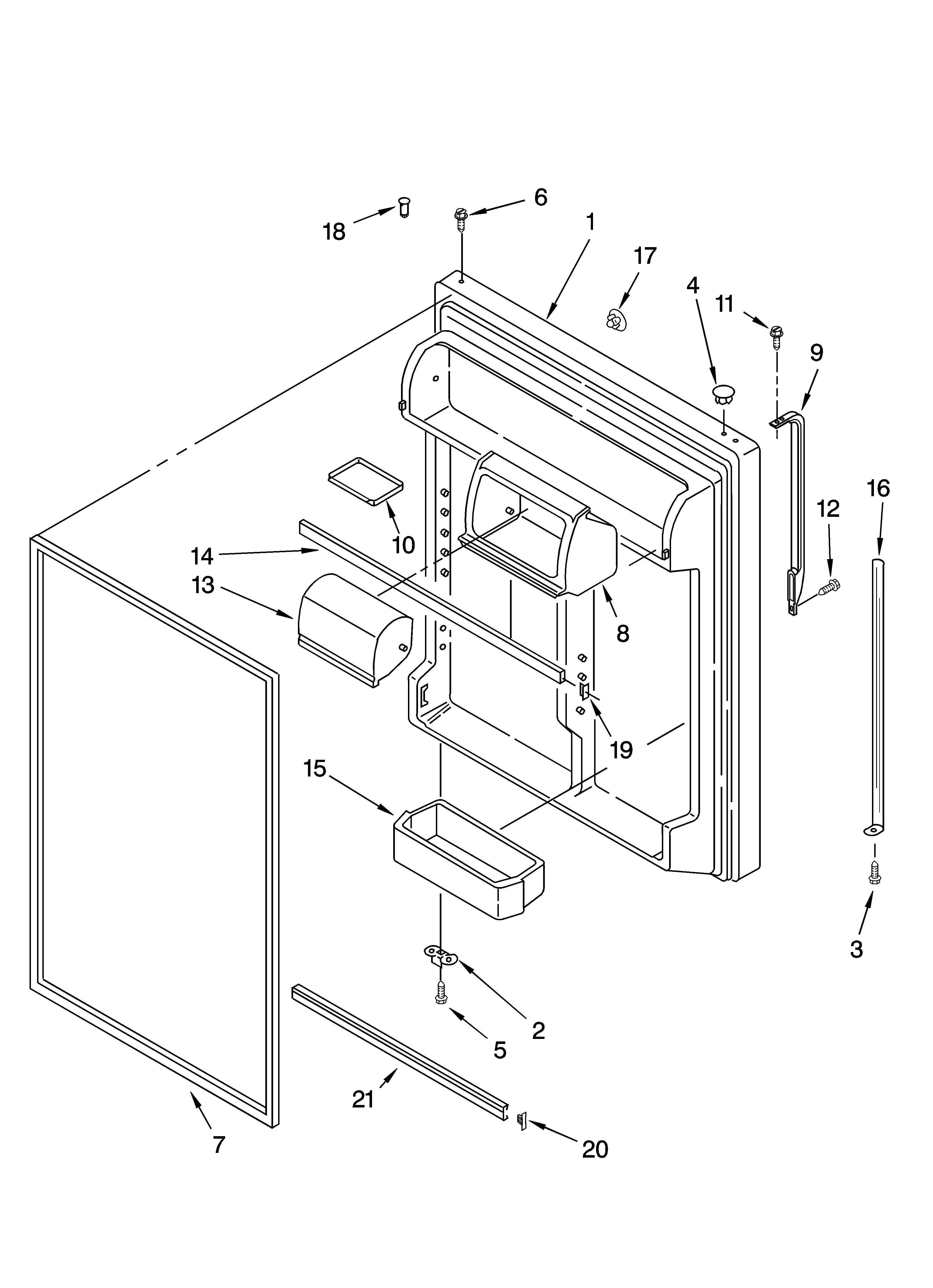 Kenmore 10667974801 refrigerator door parts diagram