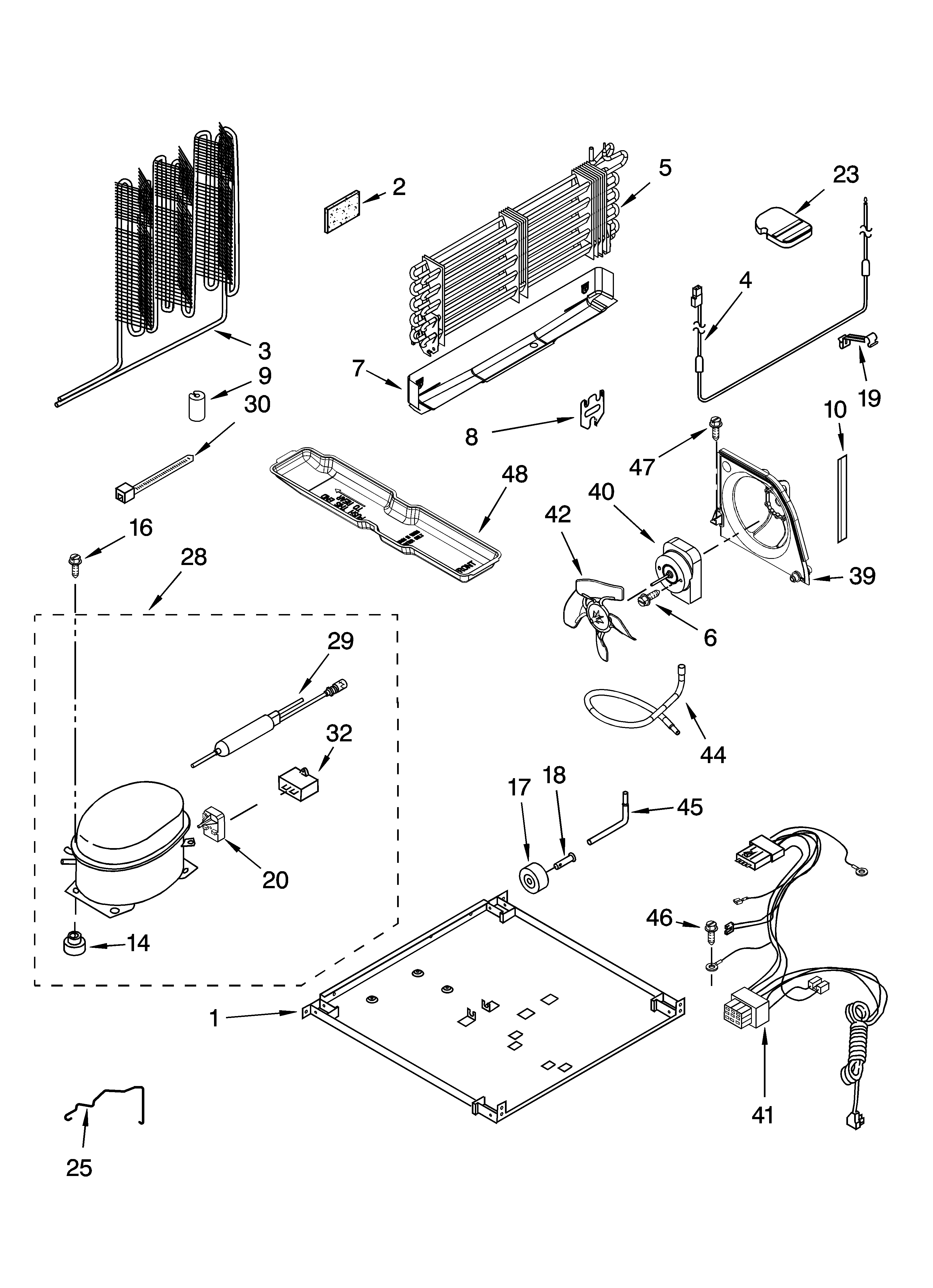 Kenmore 10667974801 unit parts, optional parts (not included) diagram