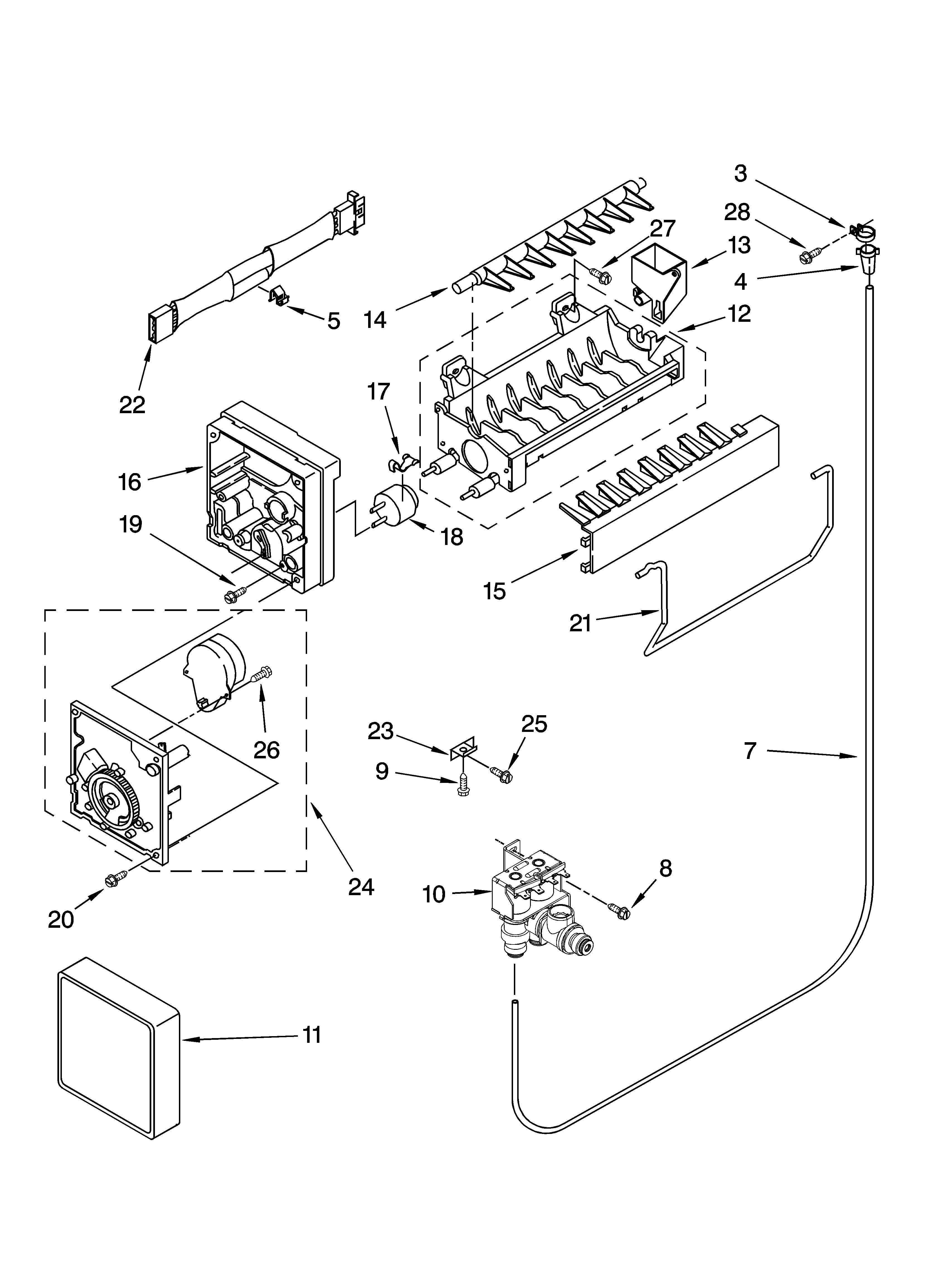 Kenmore 10678929801 icemaker parts diagram