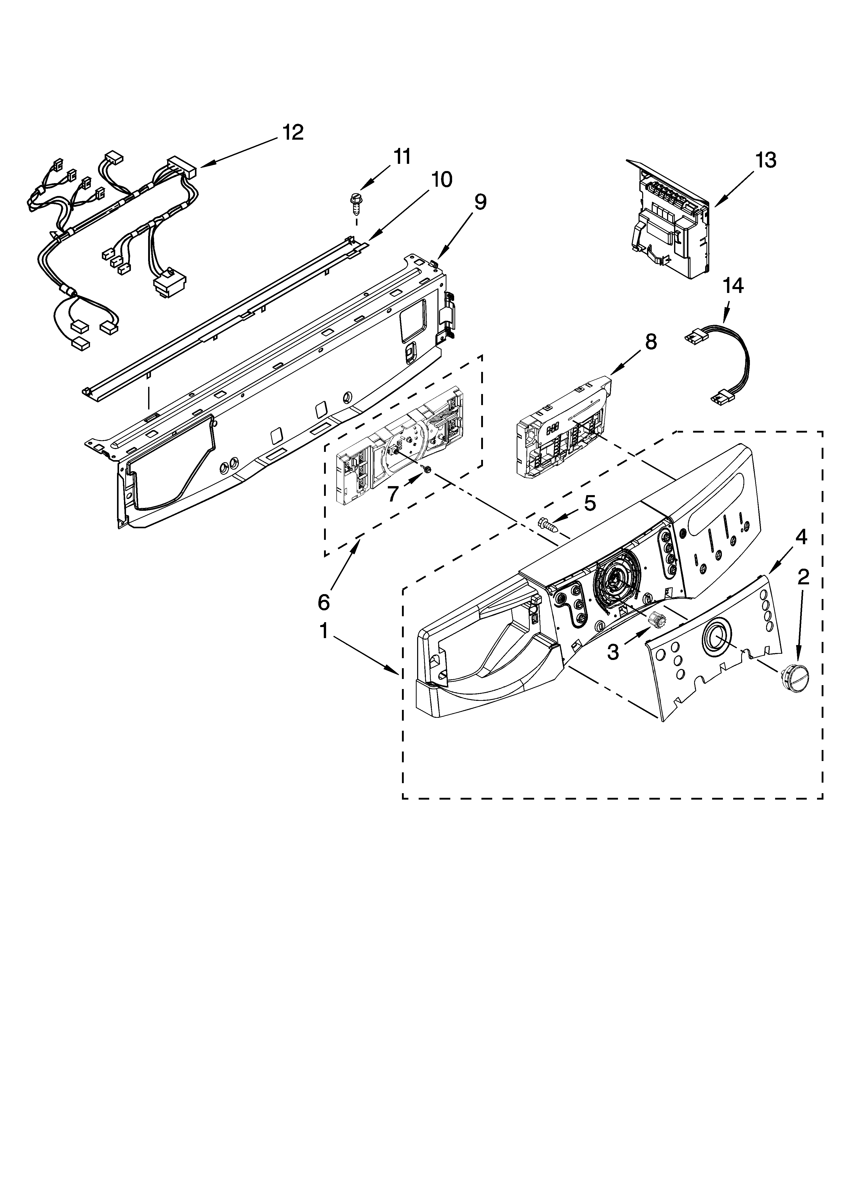 Kenmore Elite 11047797800 control panel parts diagram