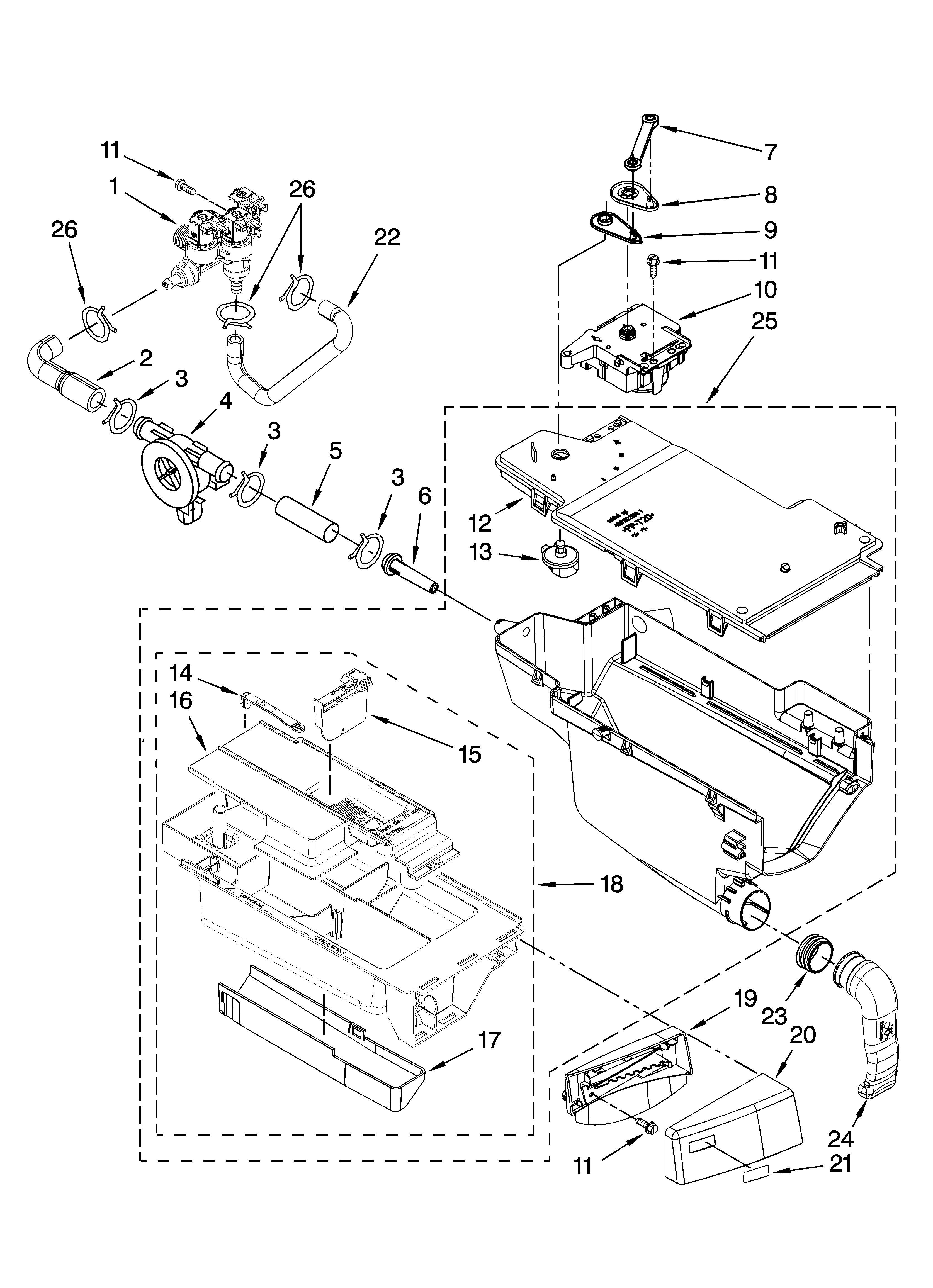 Kenmore Elite 11047797800 dispenser parts diagram