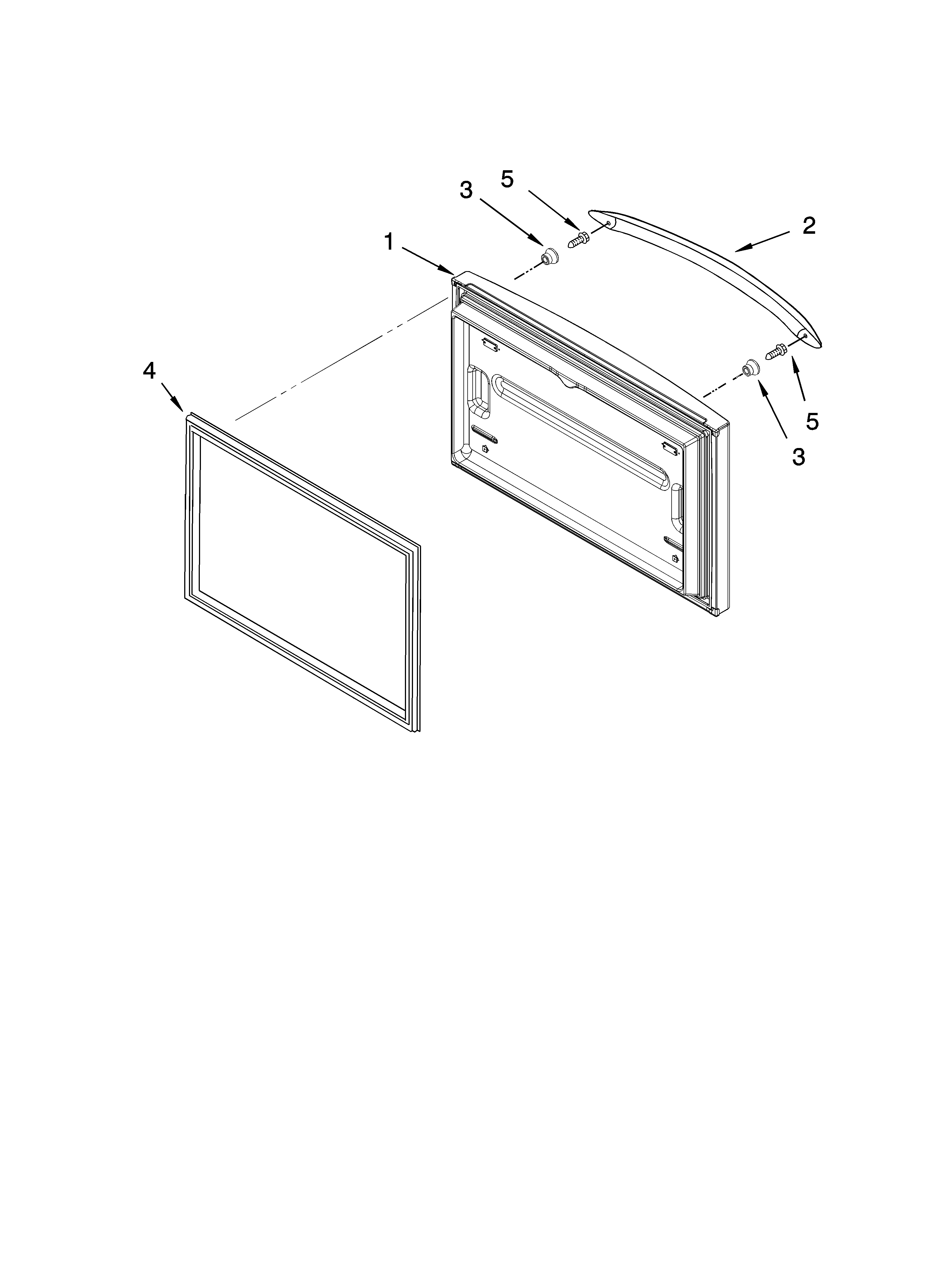 Kenmore Elite 59678576801 freezer door parts diagram
