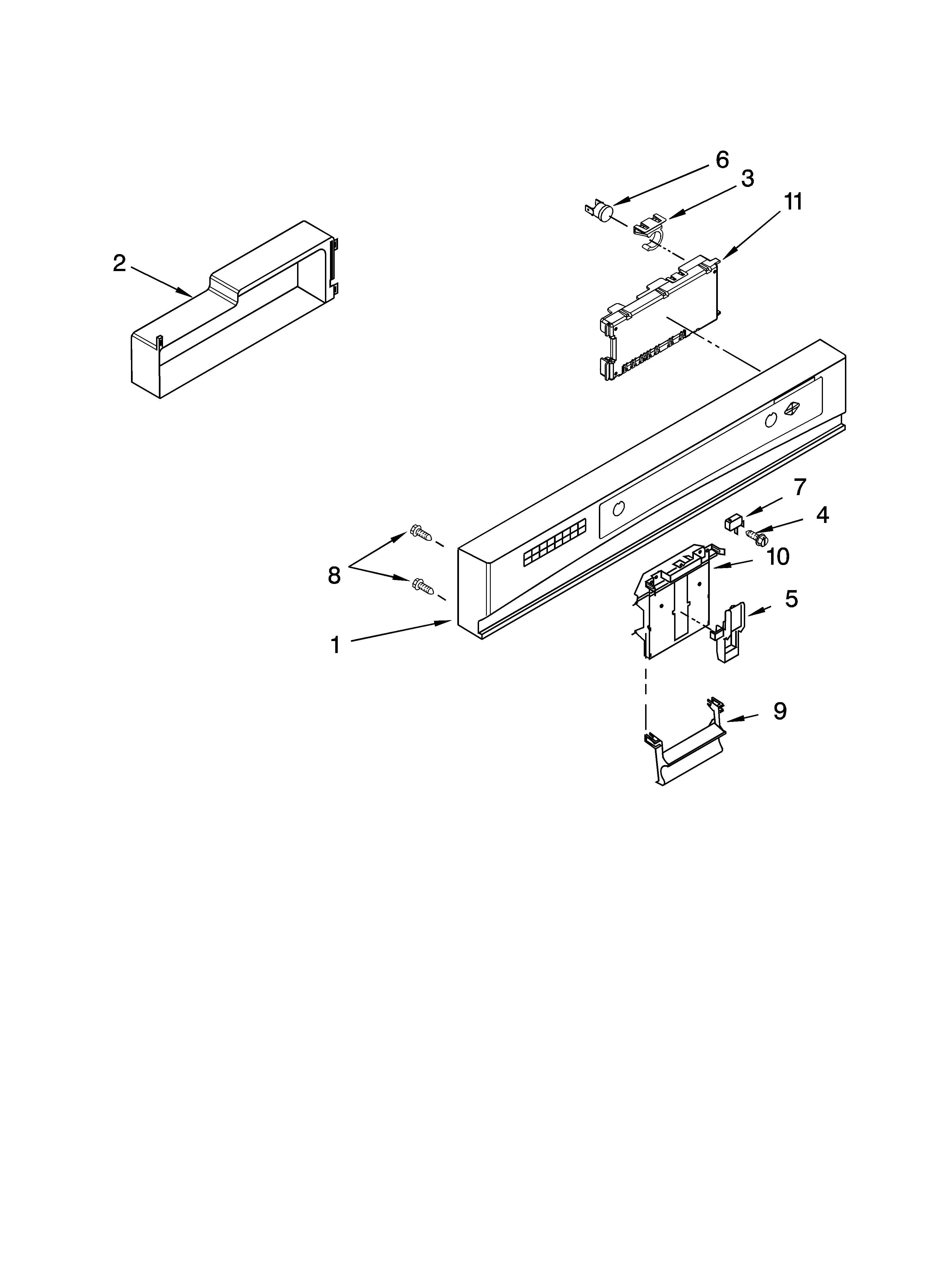 Kenmore 66513749K600 control panel parts diagram