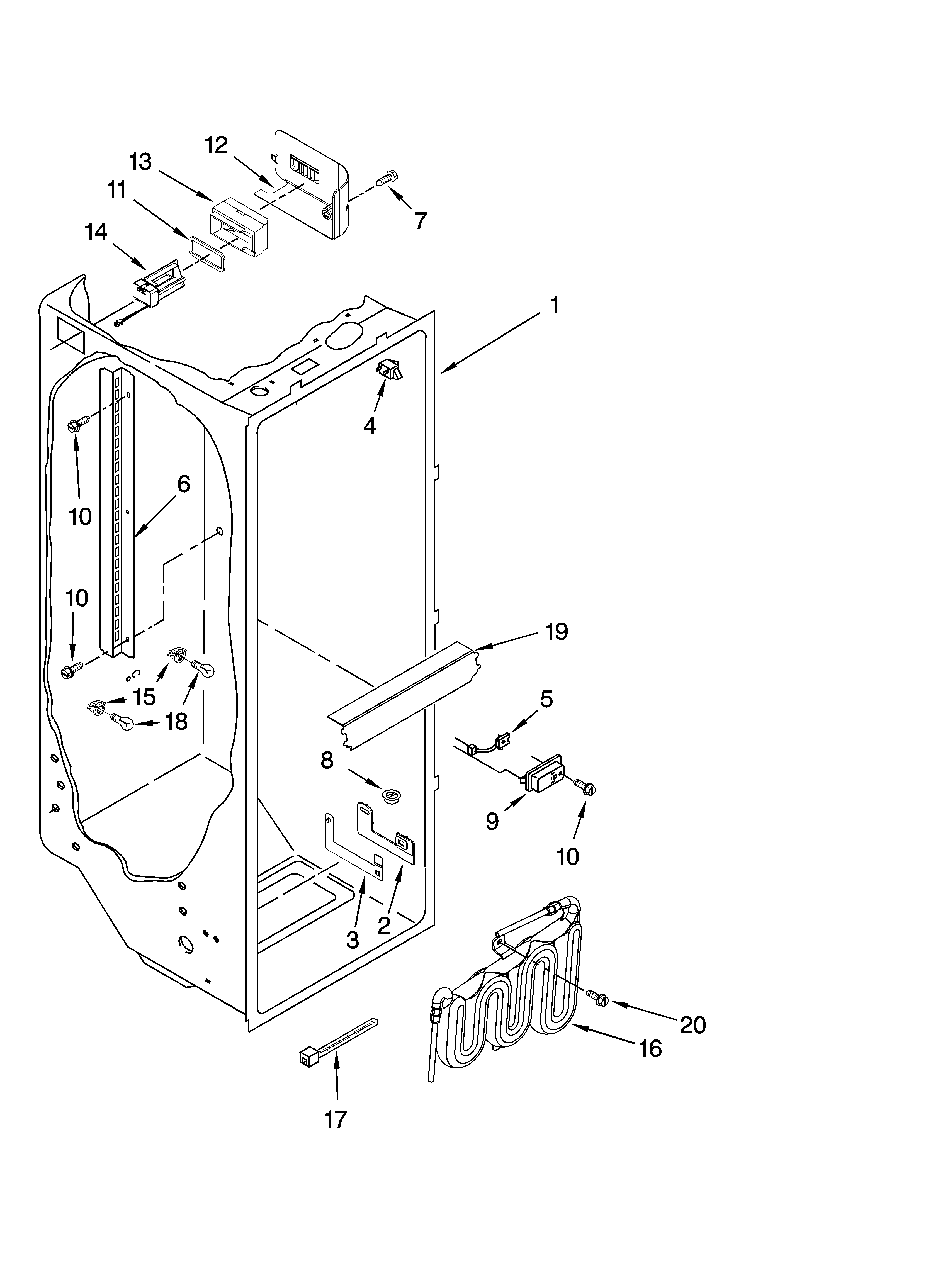 Kenmore Elite 10645432800 refrigerator liner parts diagram
