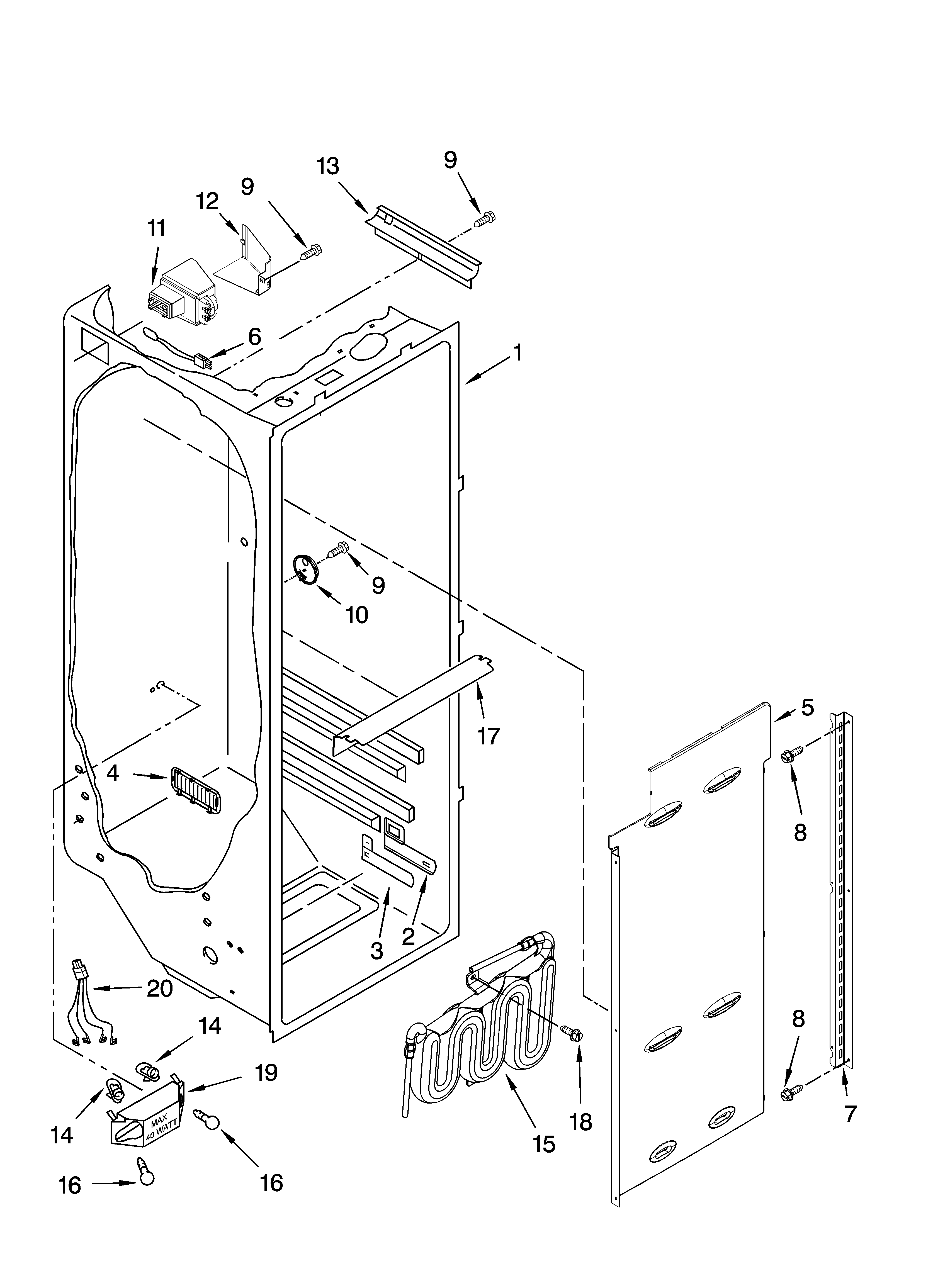Kenmore Elite 10657449704 refrigerator liner parts diagram