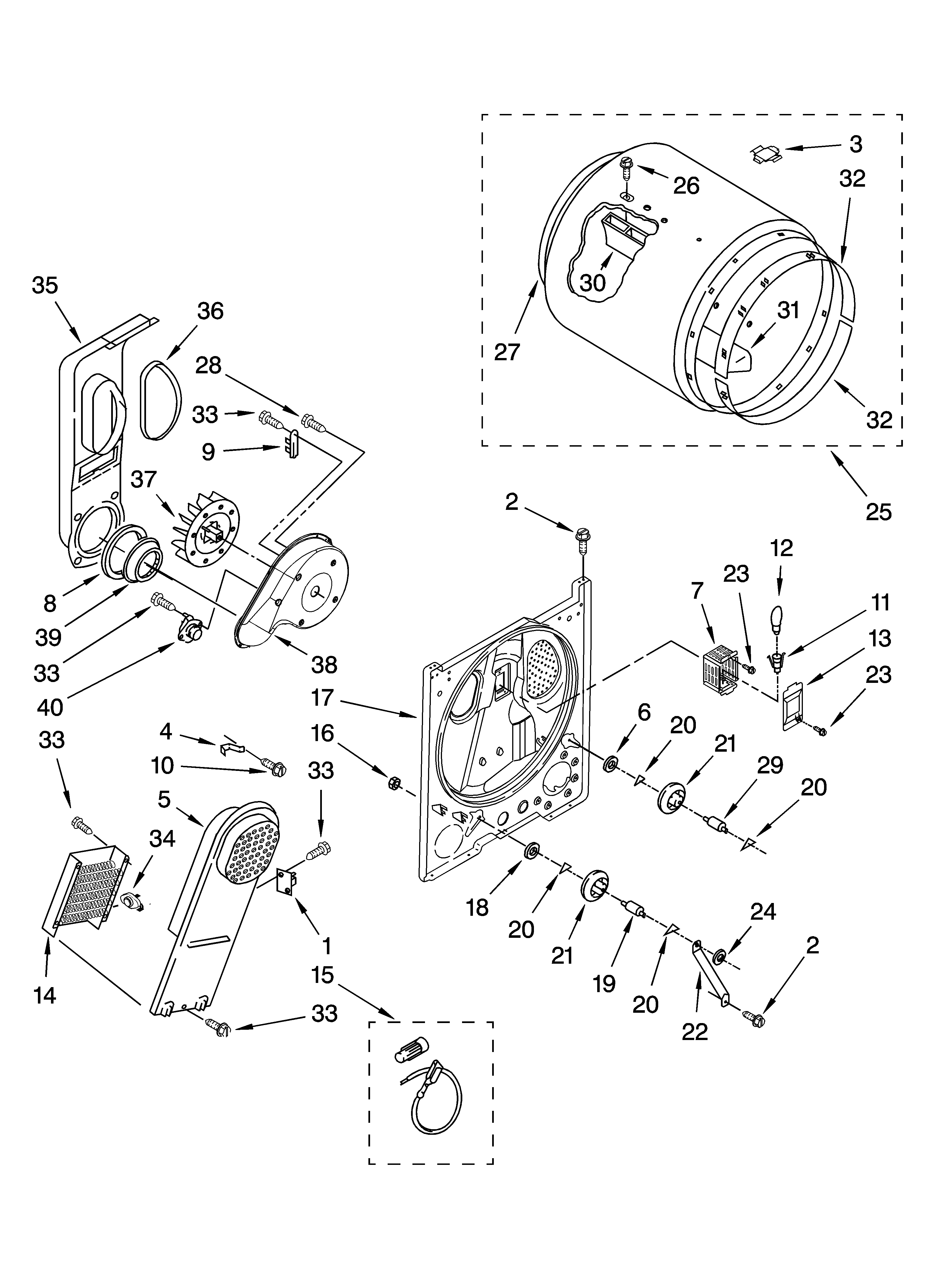 Kenmore 11069522800 bulkhead parts, optional parts (not included) diagram