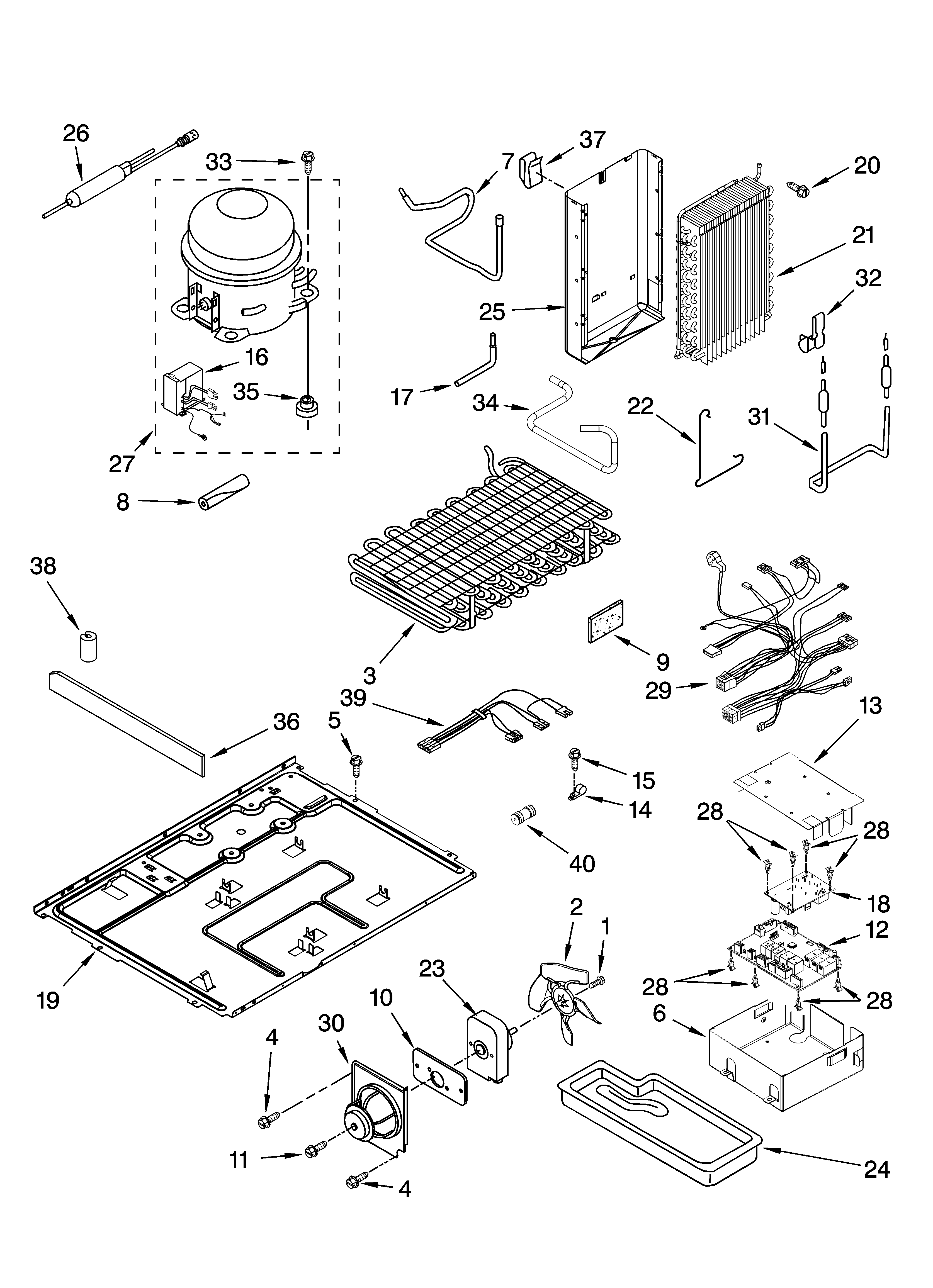 Kenmore Elite 10646033800 unit parts diagram