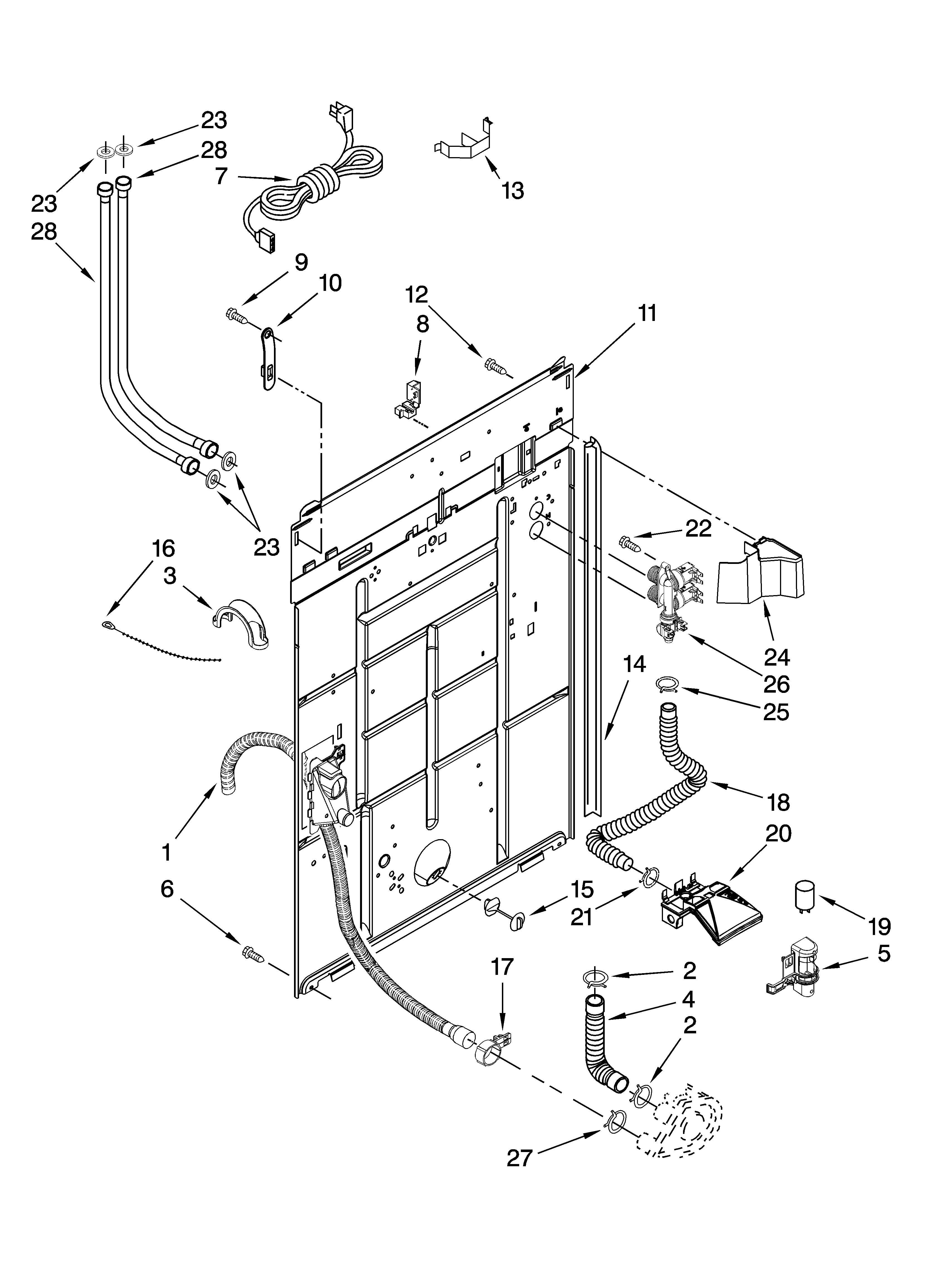 Kenmore 11029622800 rear panel parts diagram