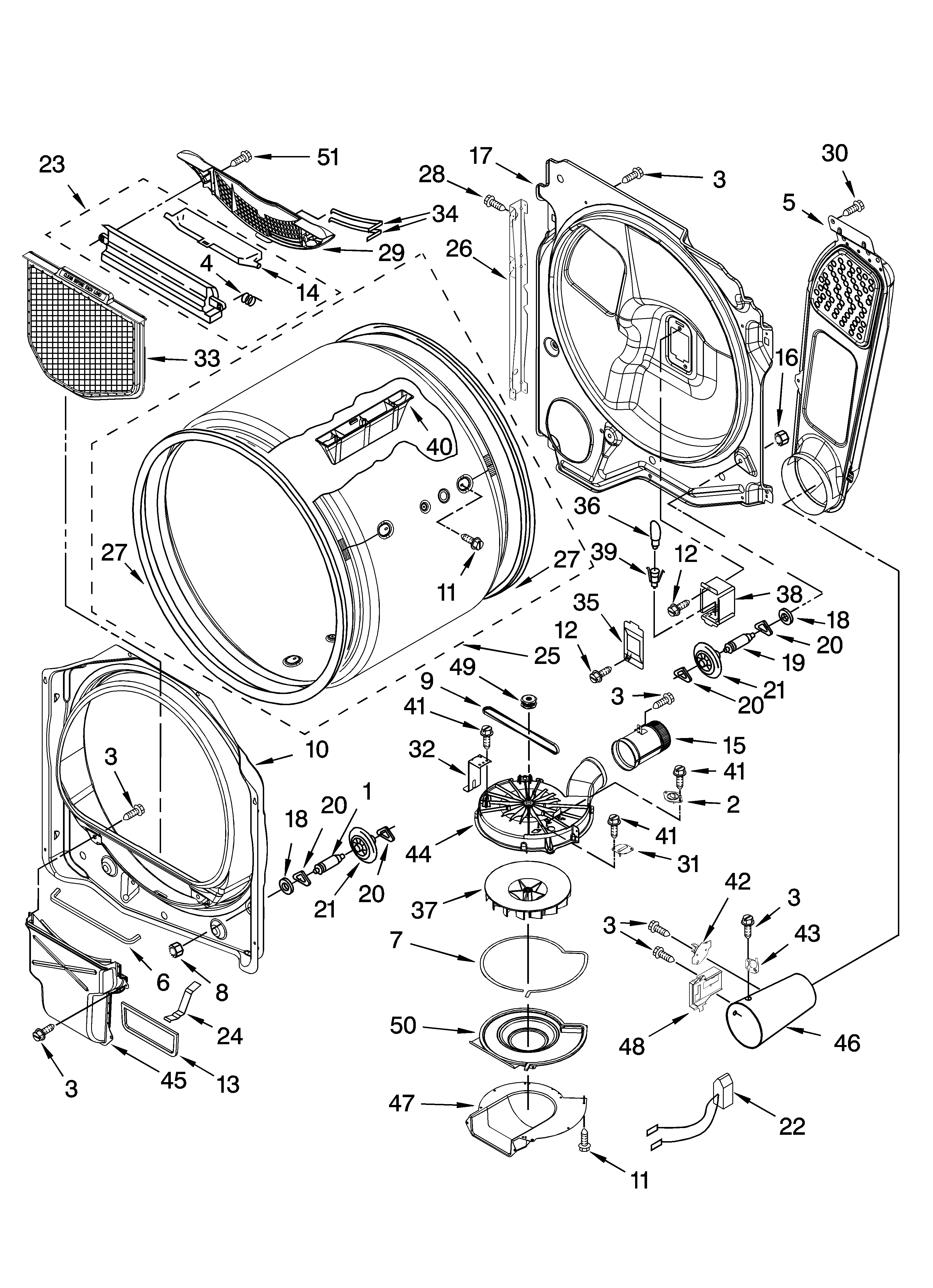 Kenmore Elite 11077042601 bulkhead parts diagram