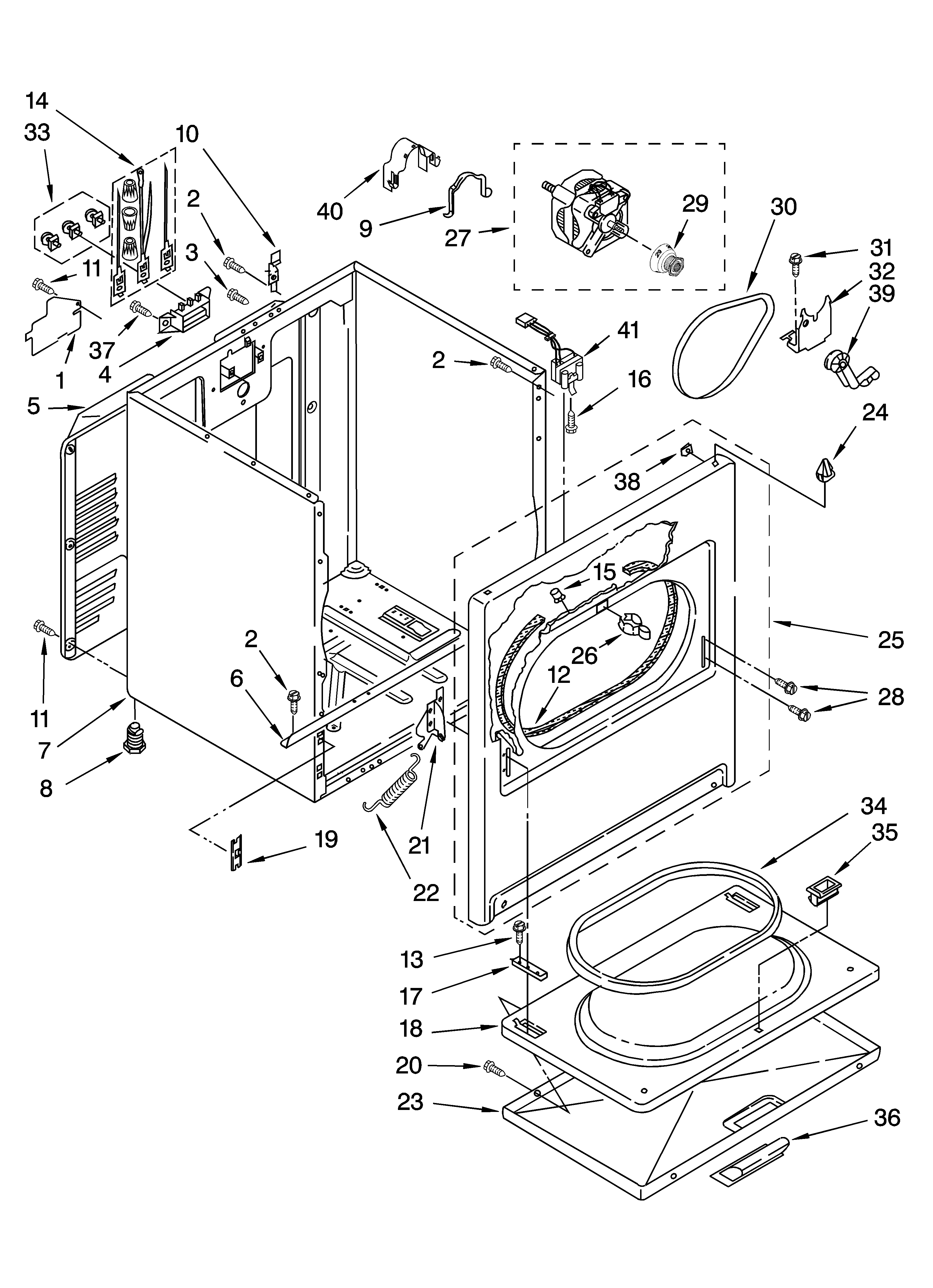 Kenmore 11069632800 cabinet parts diagram