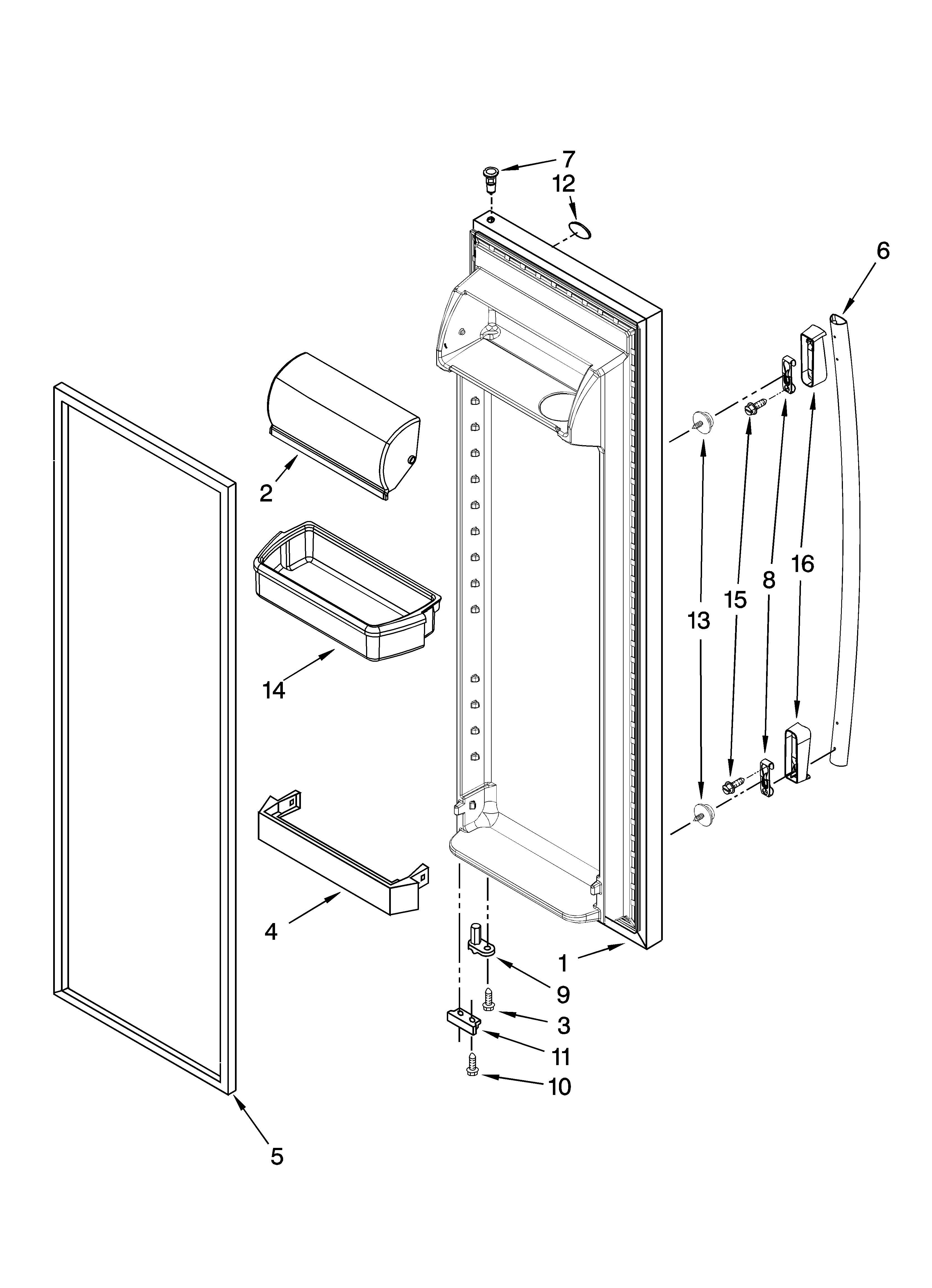 Kenmore 10658279800 refrigerator door parts diagram