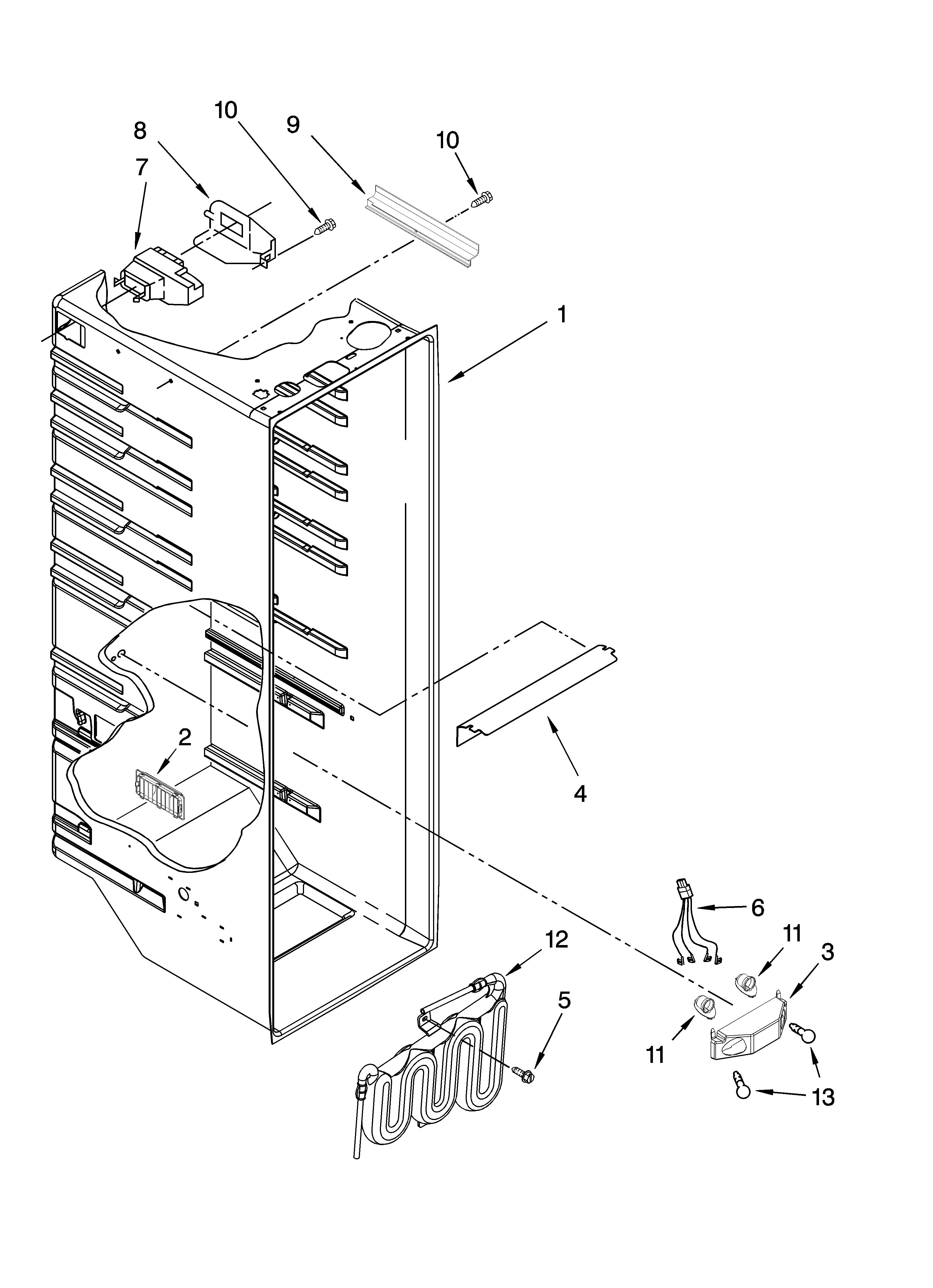 Kenmore 10658323800 refrigerator liner parts diagram