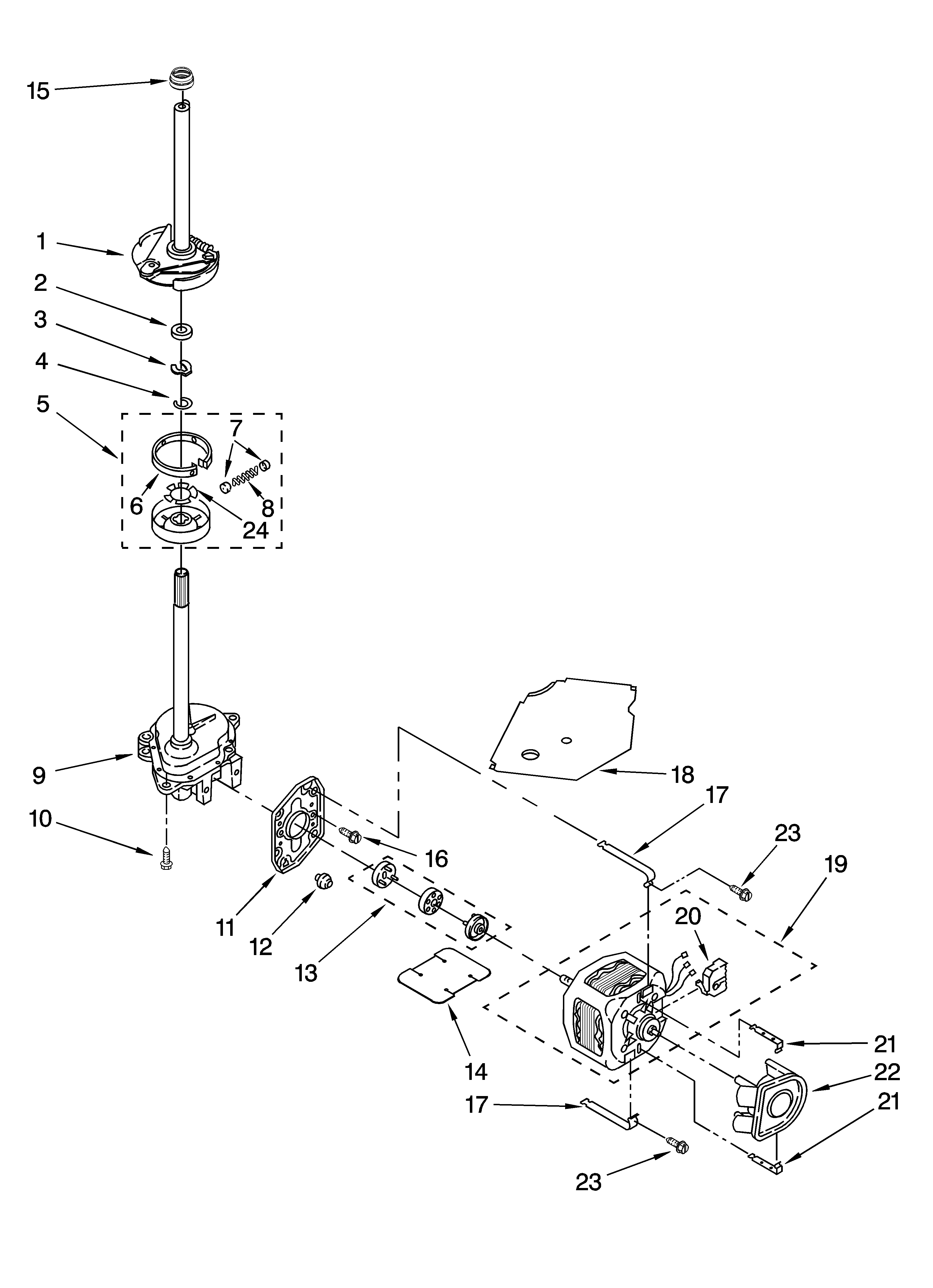 Kenmore 11028222701 brake, clutch, gearcase, motor and pump parts diagram