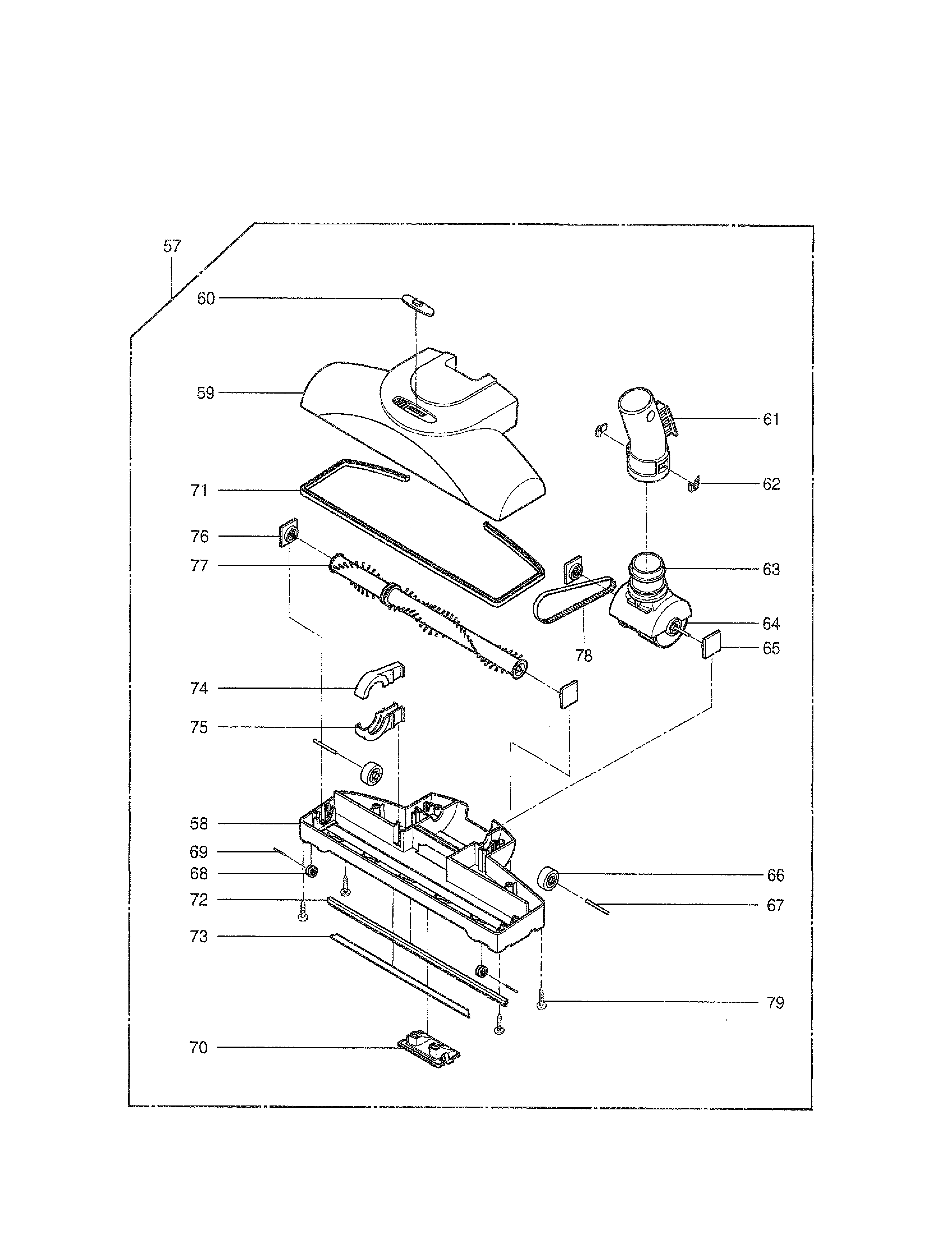 Kenmore 72124195500 power head assembly diagram