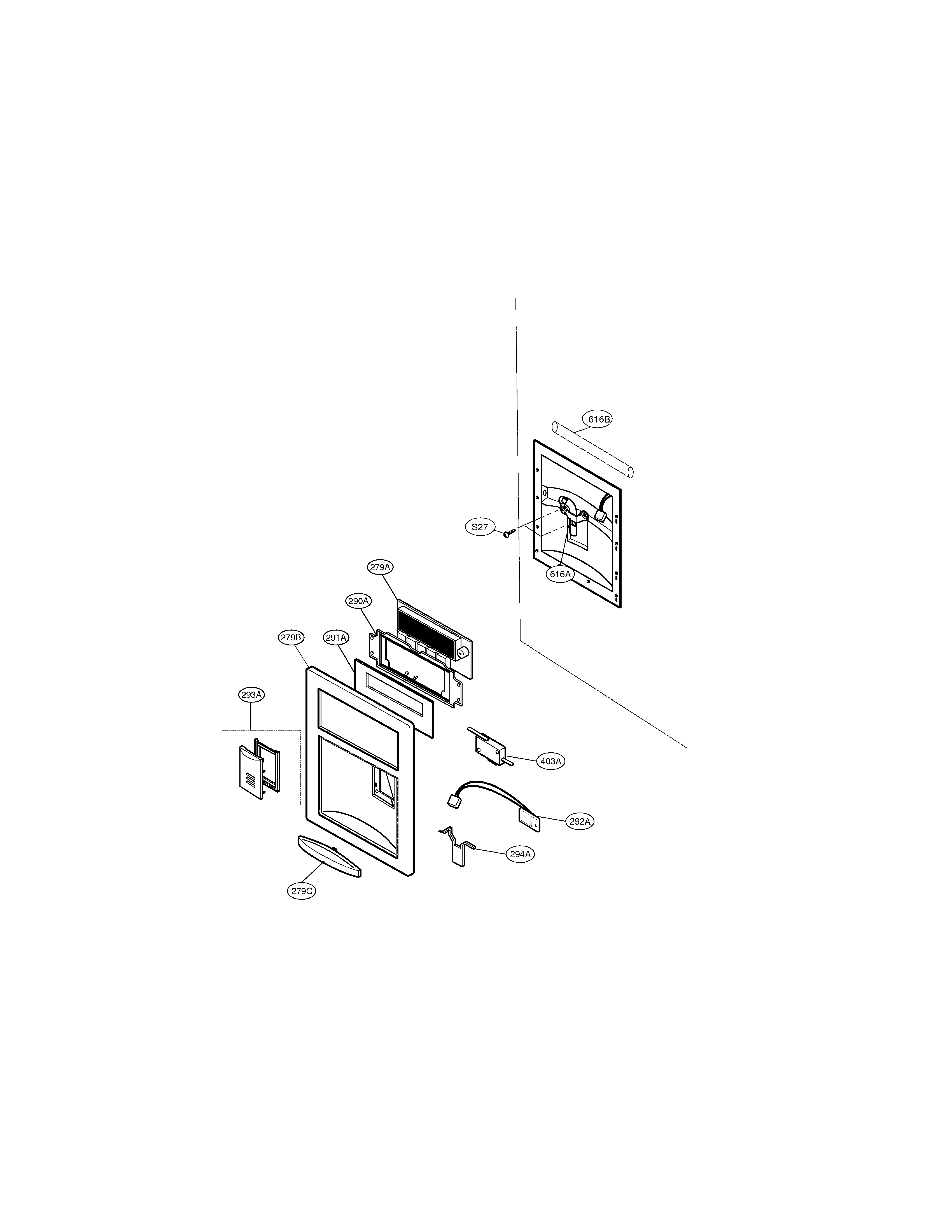 Kenmore Elite 79577242601 dispenser diagram