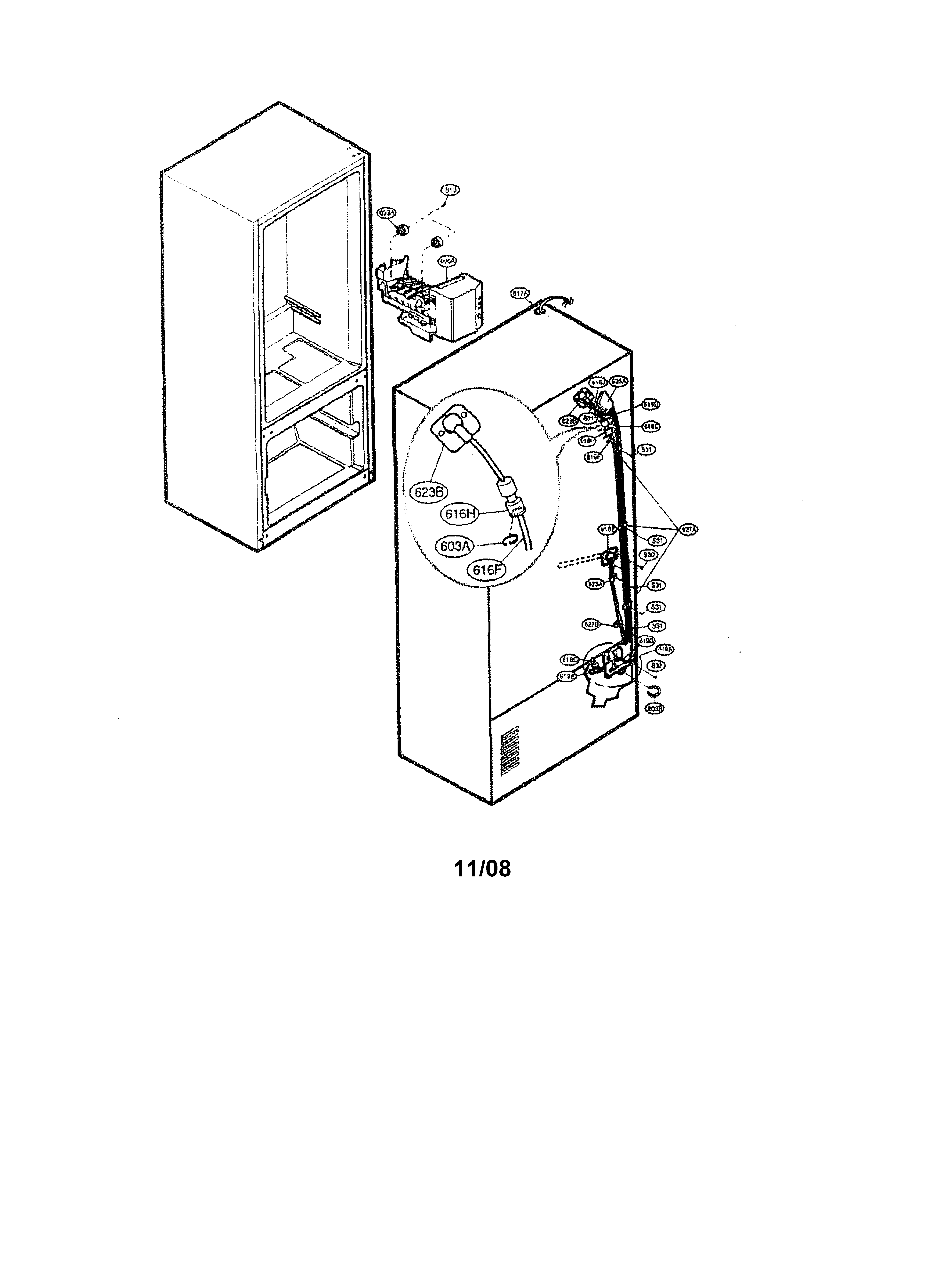 Kenmore Elite 79577544600 ice maker diagram