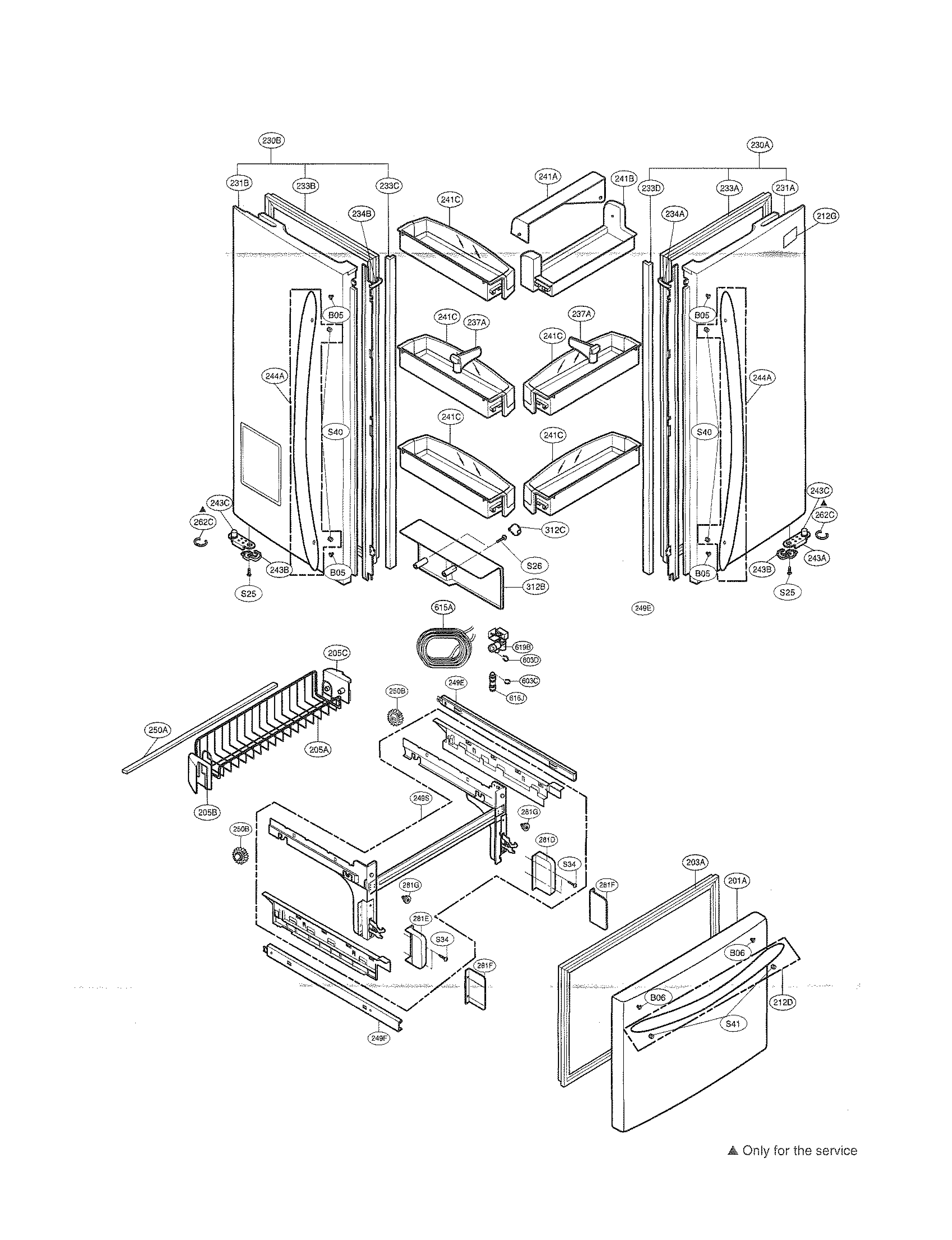Kenmore Elite 79577544600 doors diagram