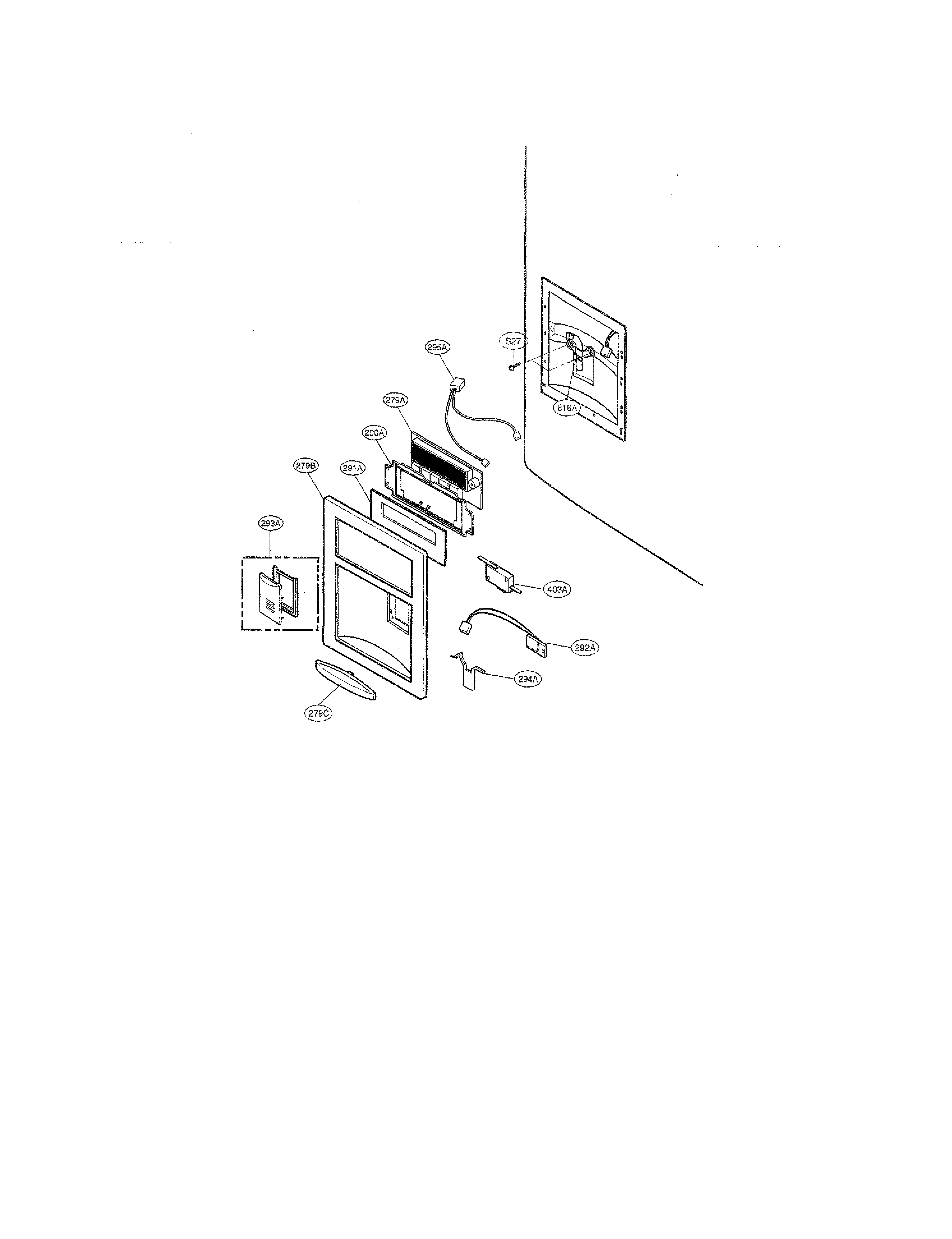 Kenmore Elite 79577544600 dispenser diagram