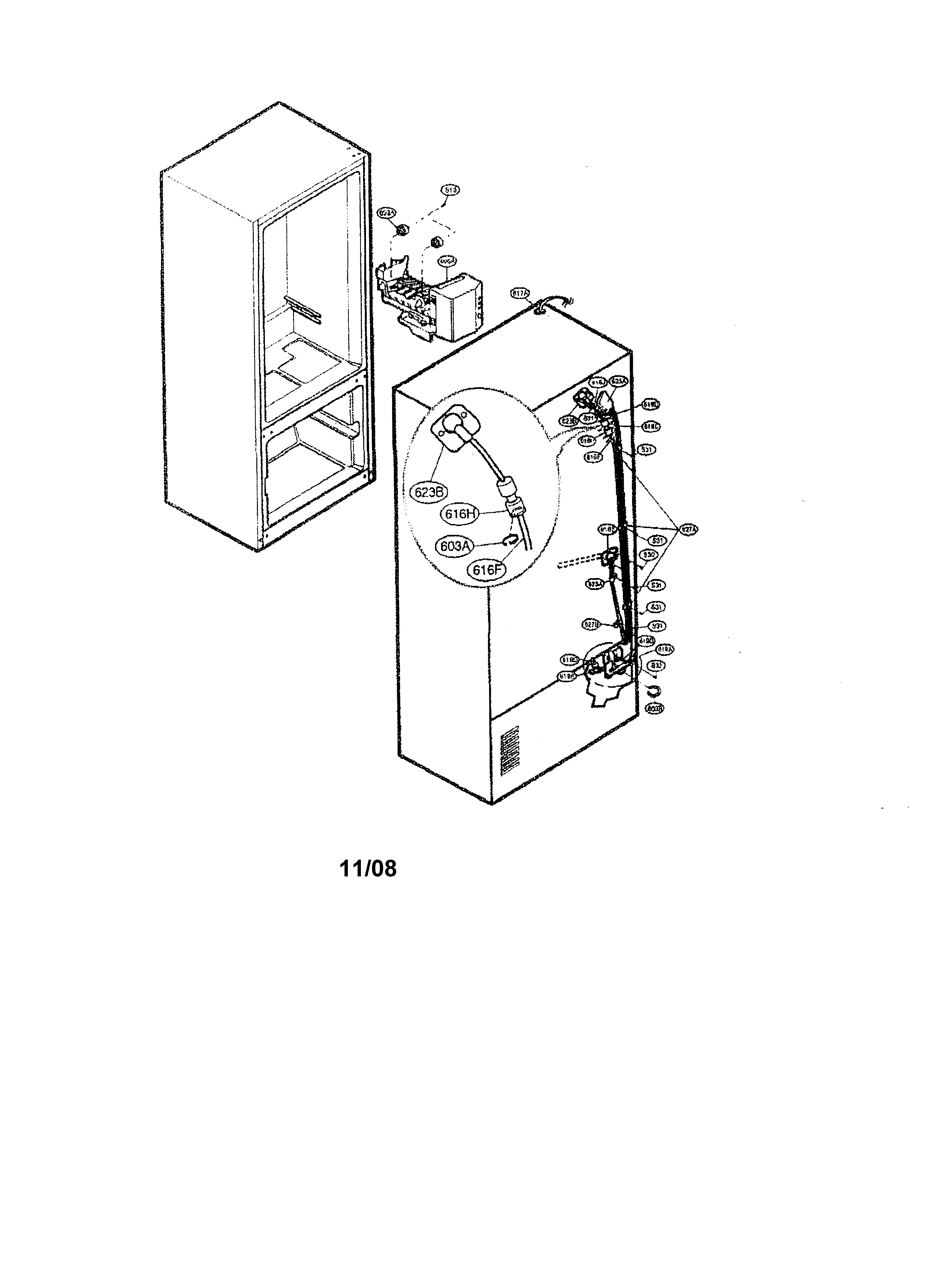 Kenmore Elite 79577549600 ice maker diagram