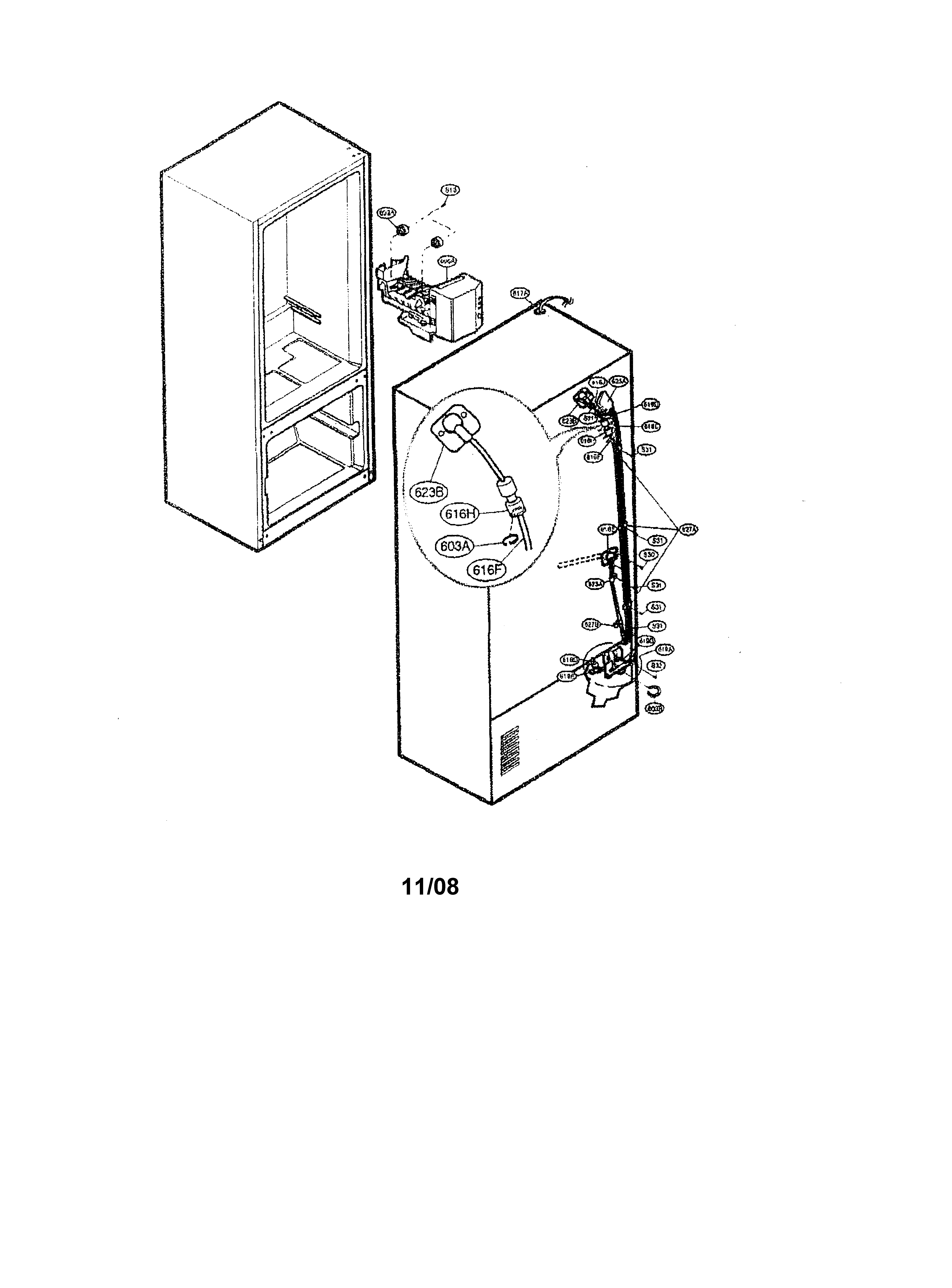 Kenmore Elite 79577554600 ice maker diagram