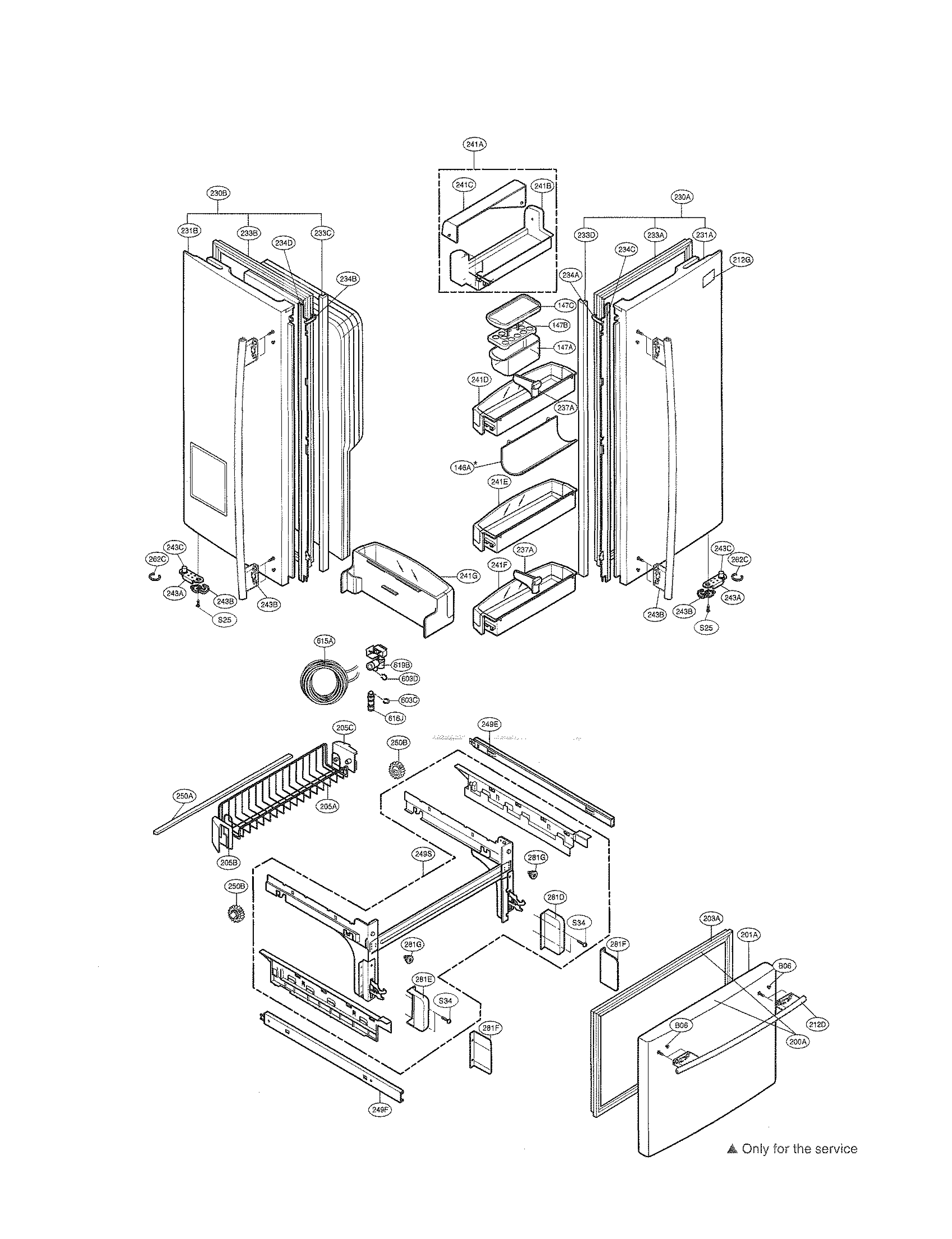 Kenmore Elite 79577563600 doors diagram