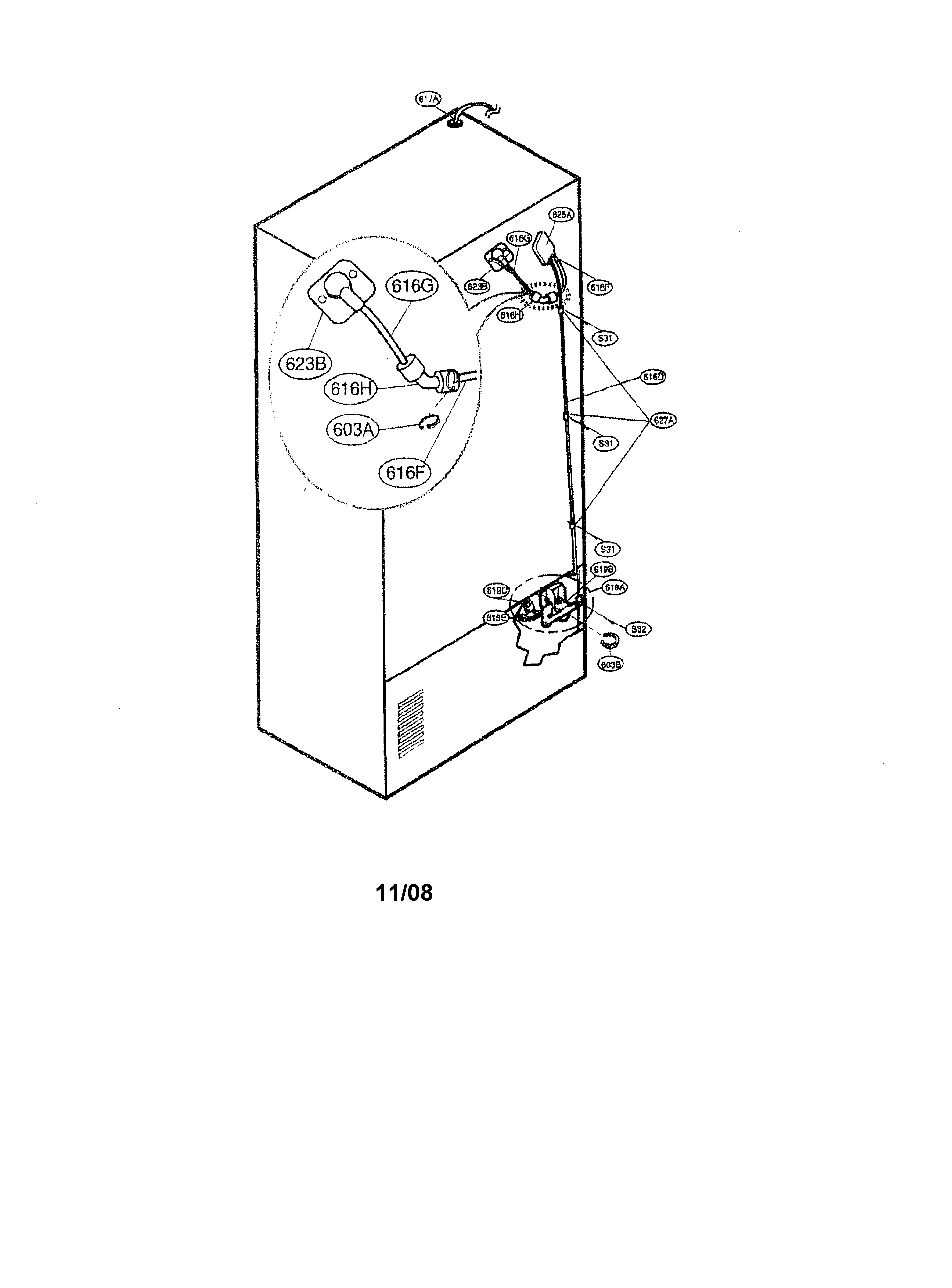 Kenmore Elite 79577564600 valve & water tubes diagram