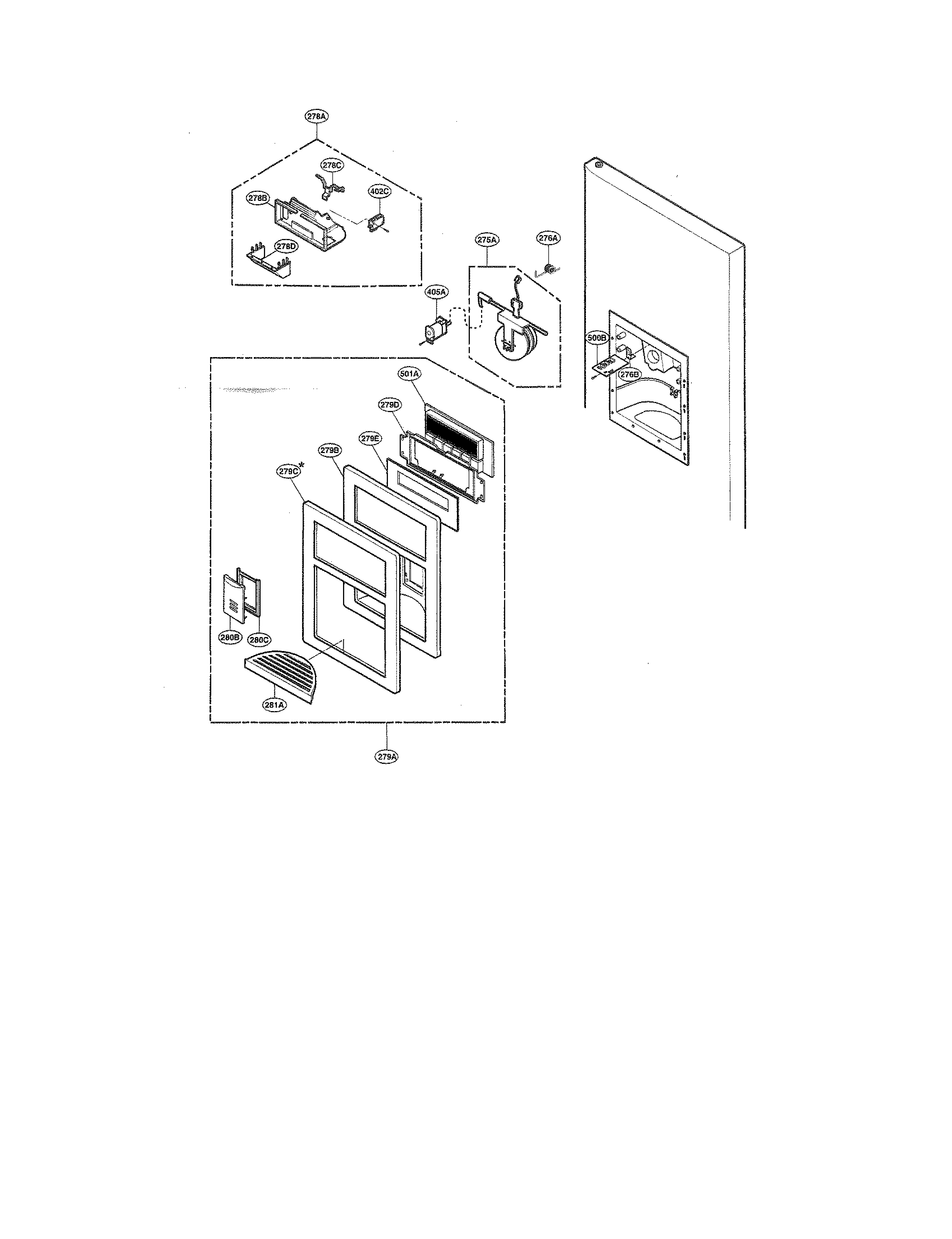 Kenmore Elite 79577569600 dispenser diagram