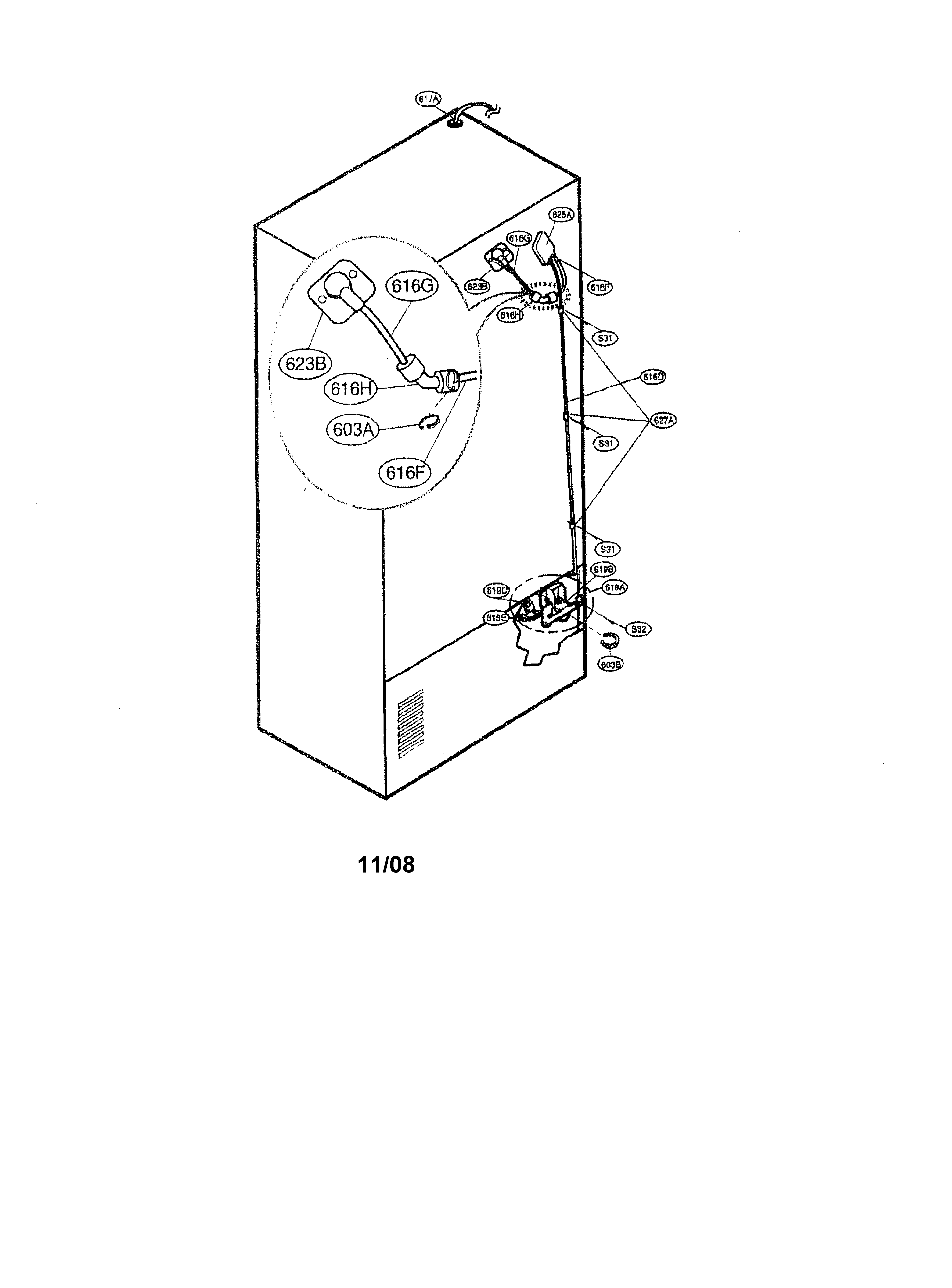 Kenmore Elite 79577572600 valve & water tubes diagram