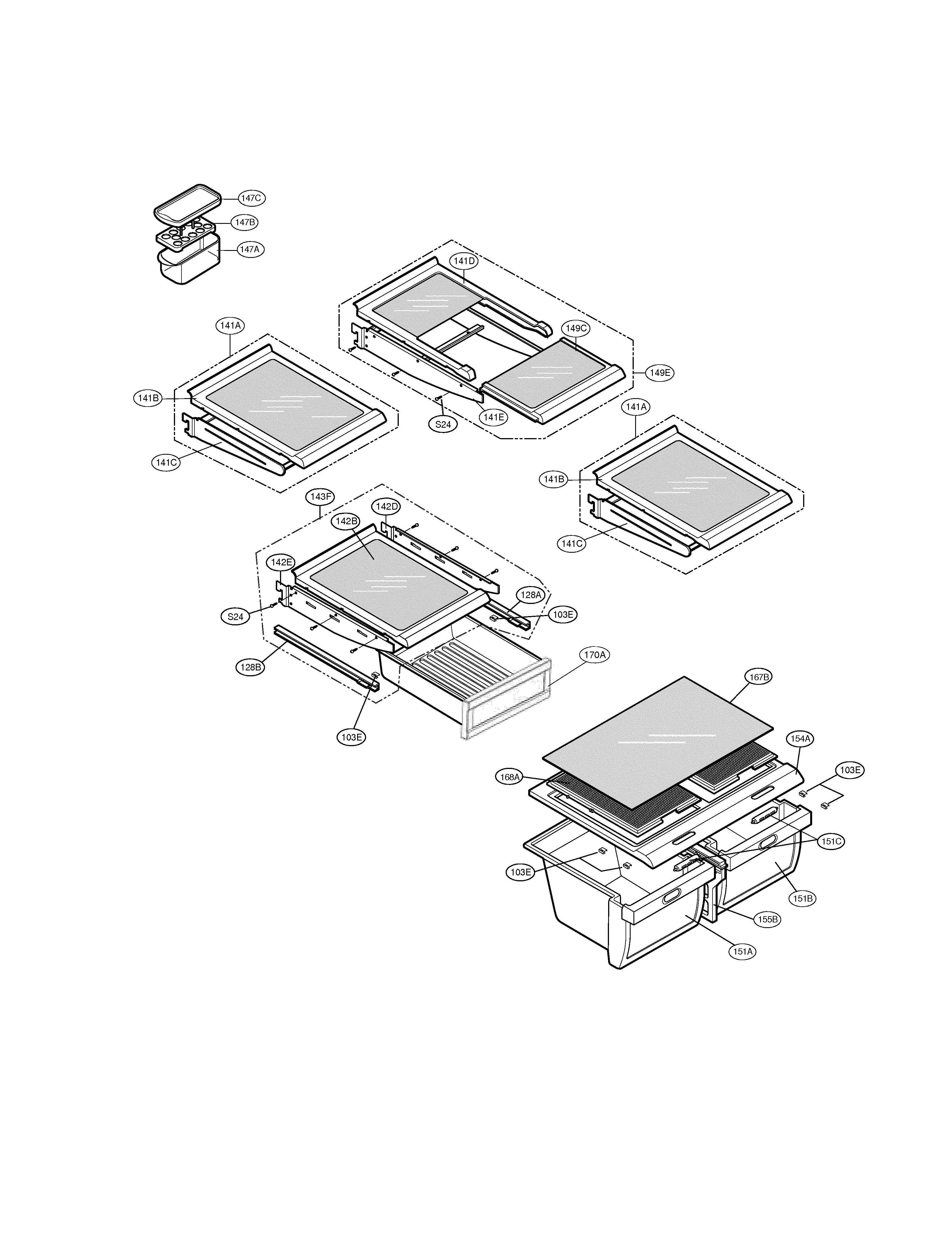 Kenmore 79578304800 refrigerator parts diagram