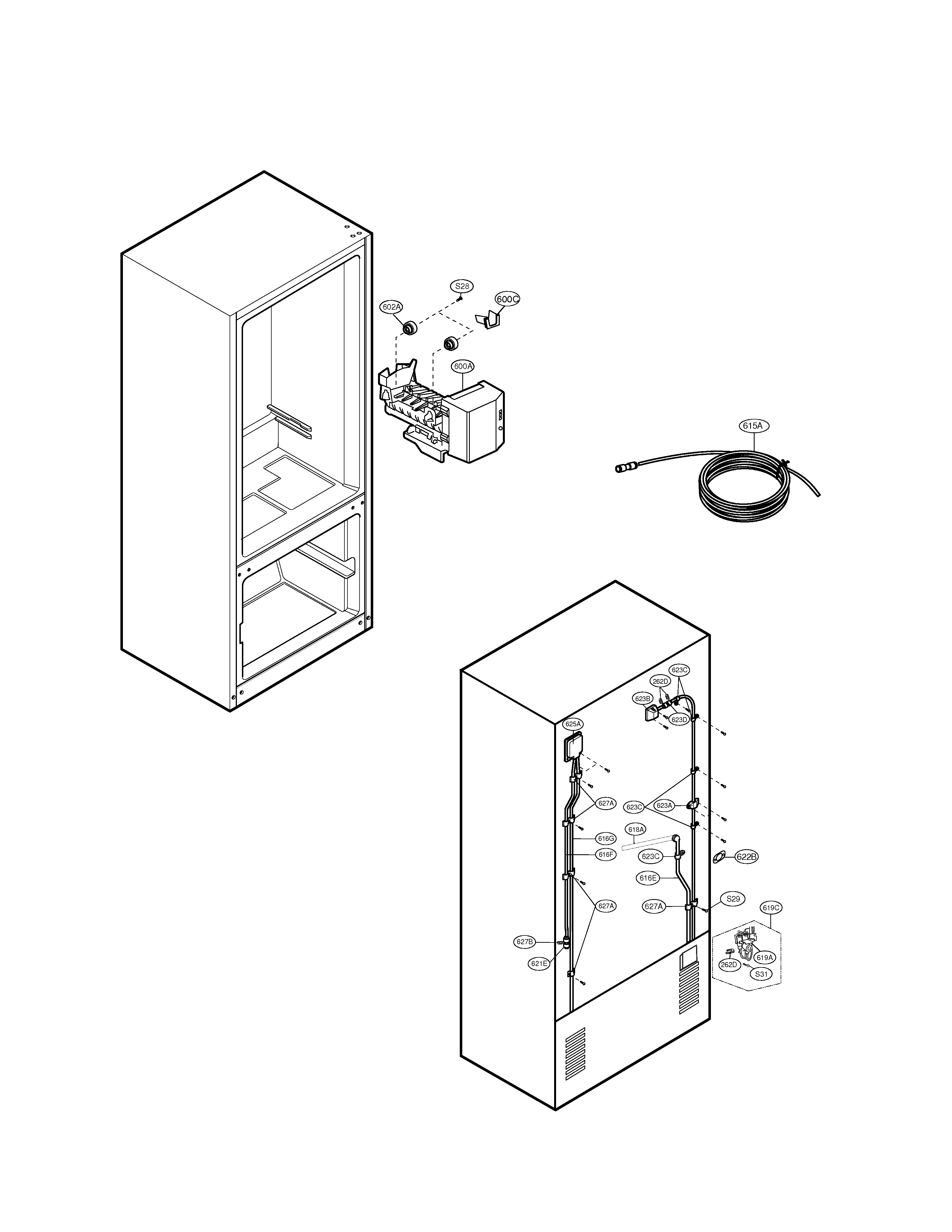 Kenmore Elite 79578346800 water & ice maker diagram