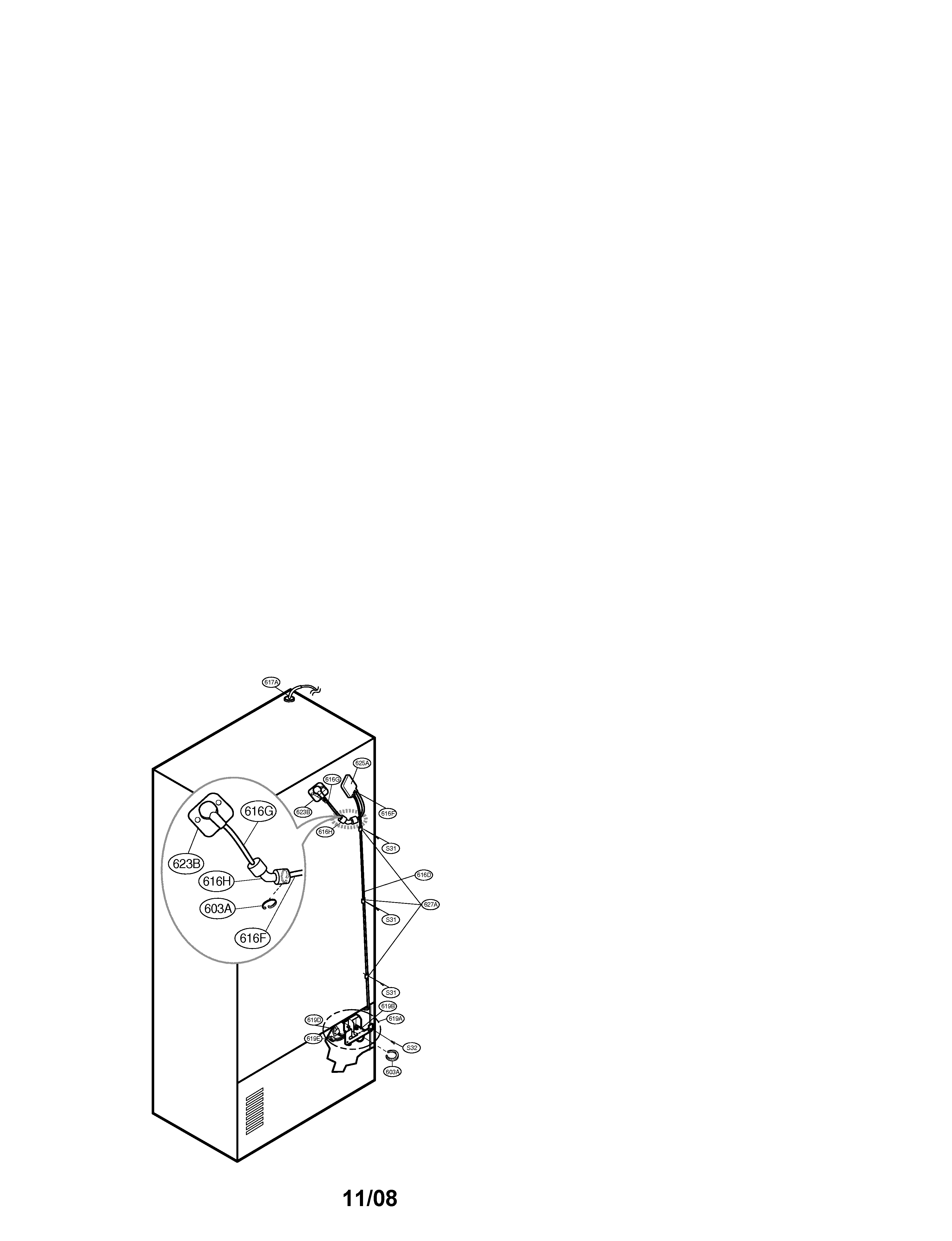 Kenmore Elite 79578519800 valve & water tube diagram