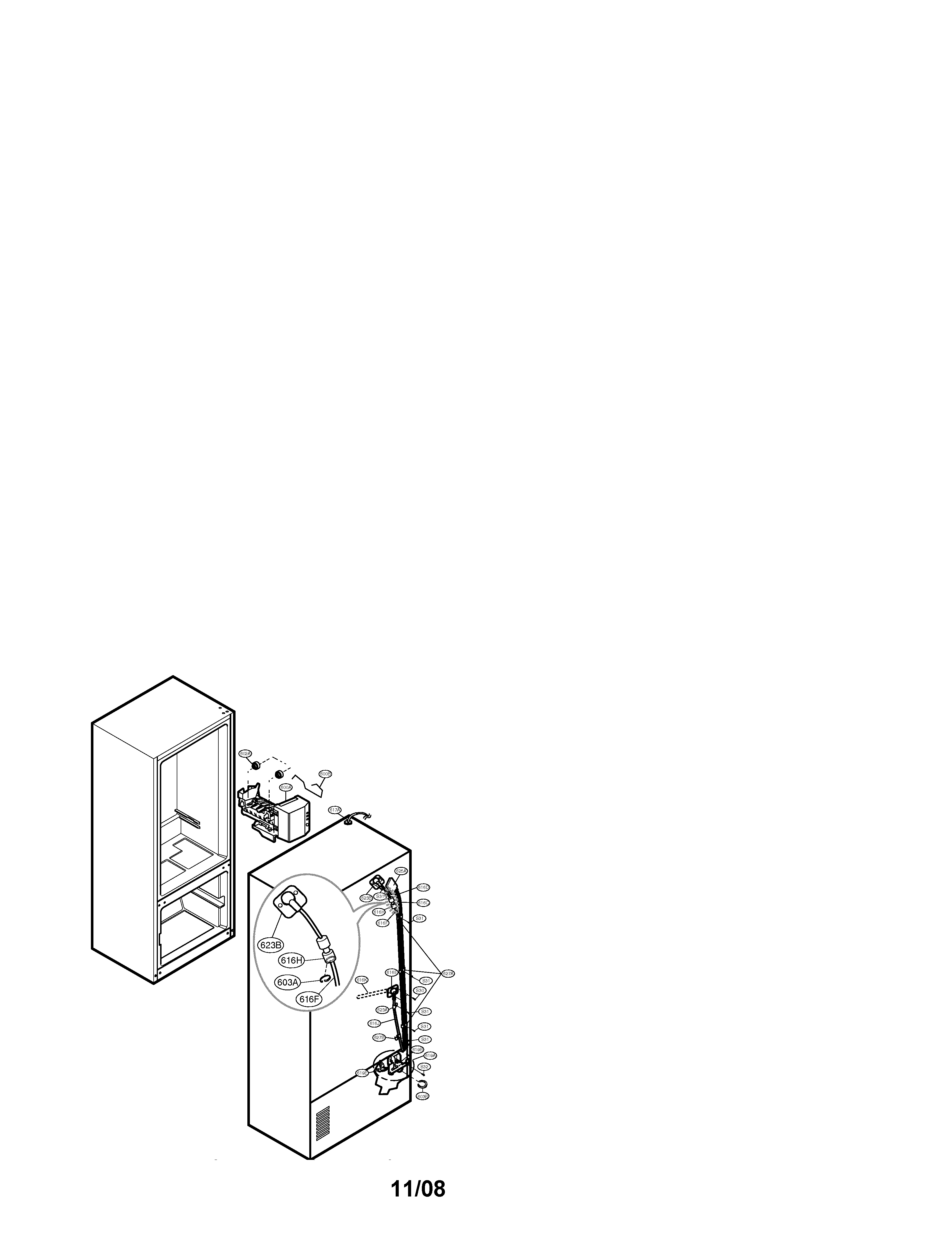 Kenmore Elite 79578543800 ice maker diagram