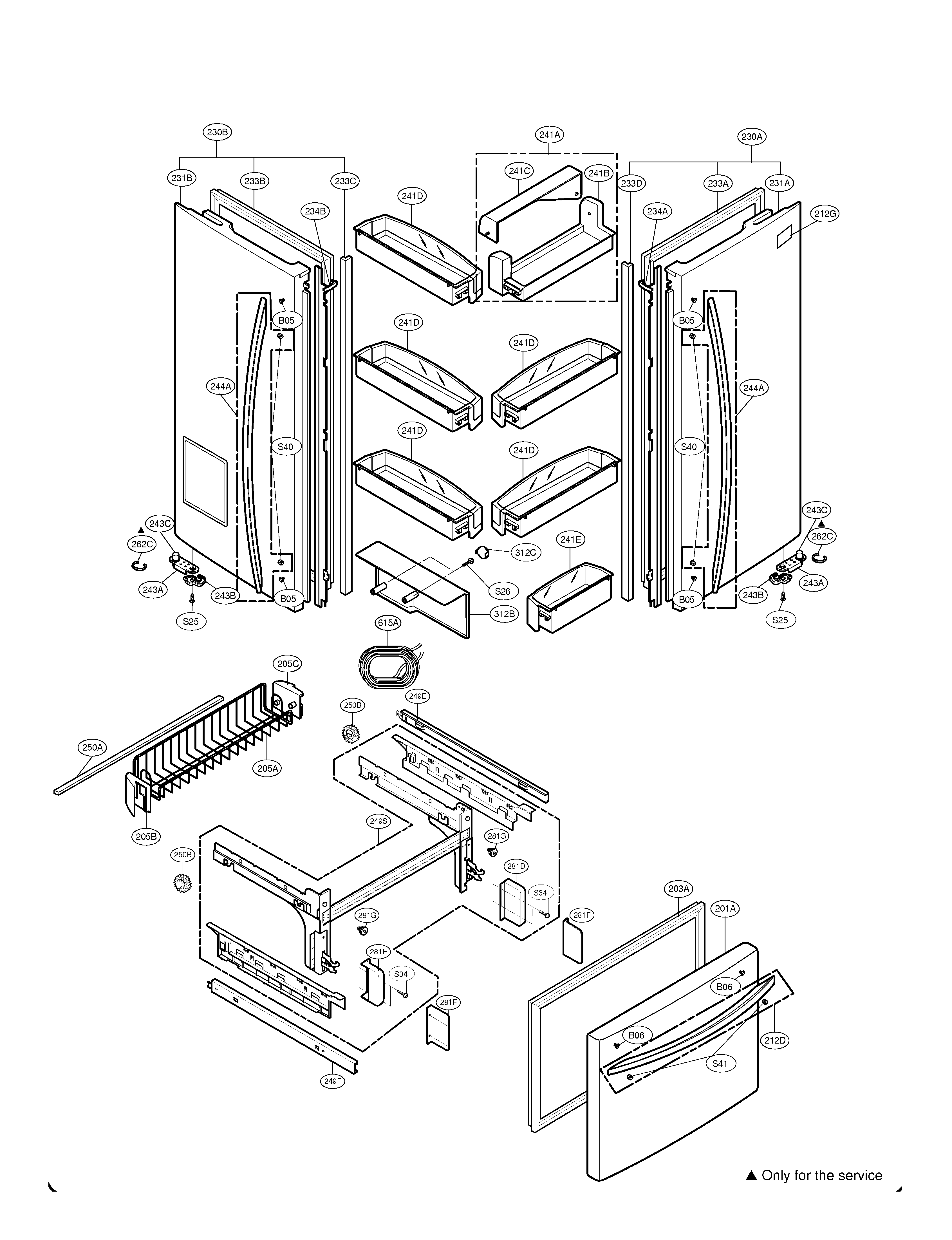 Kenmore Elite 79578543800 doors diagram