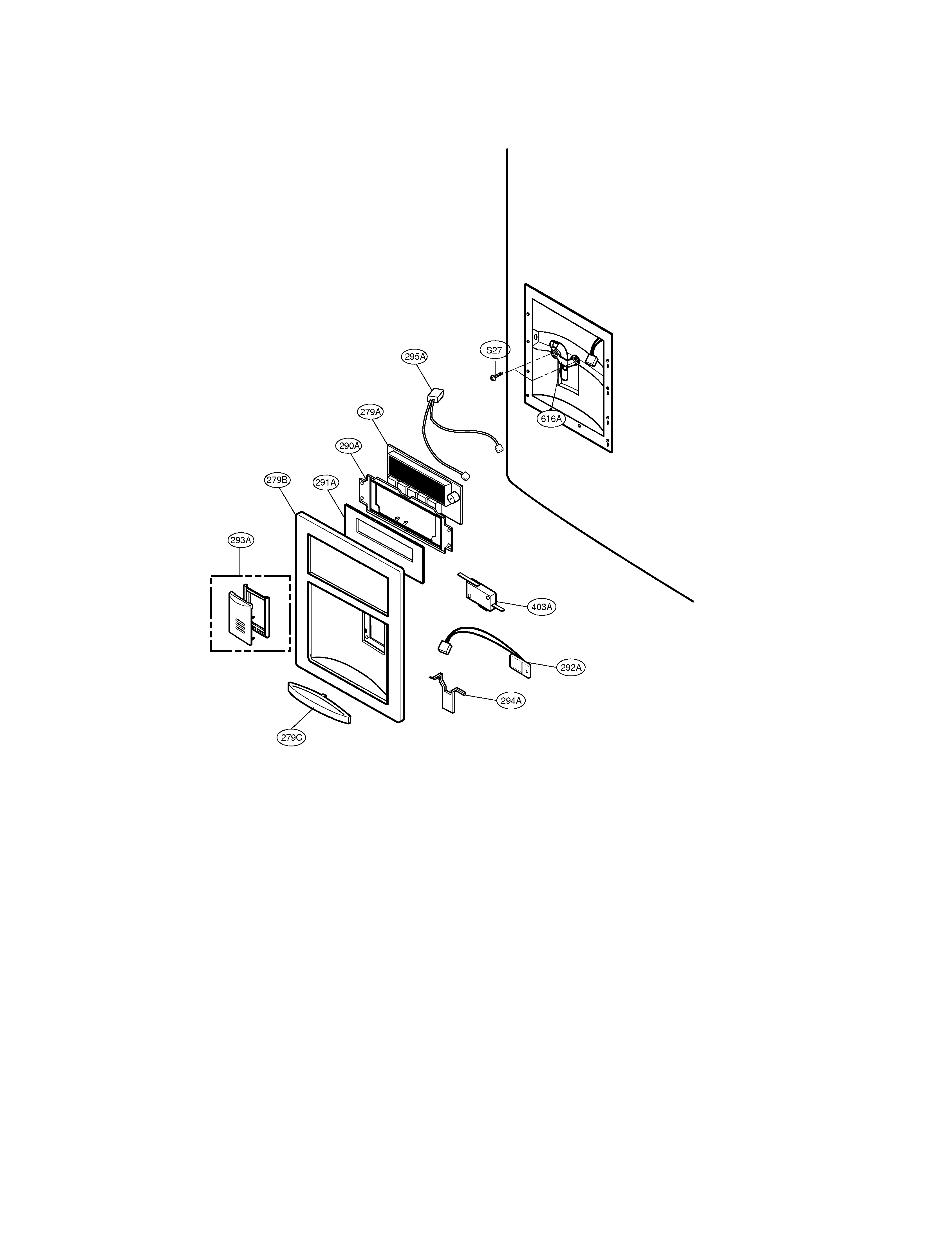 Kenmore Elite 79578546800 dispenser diagram