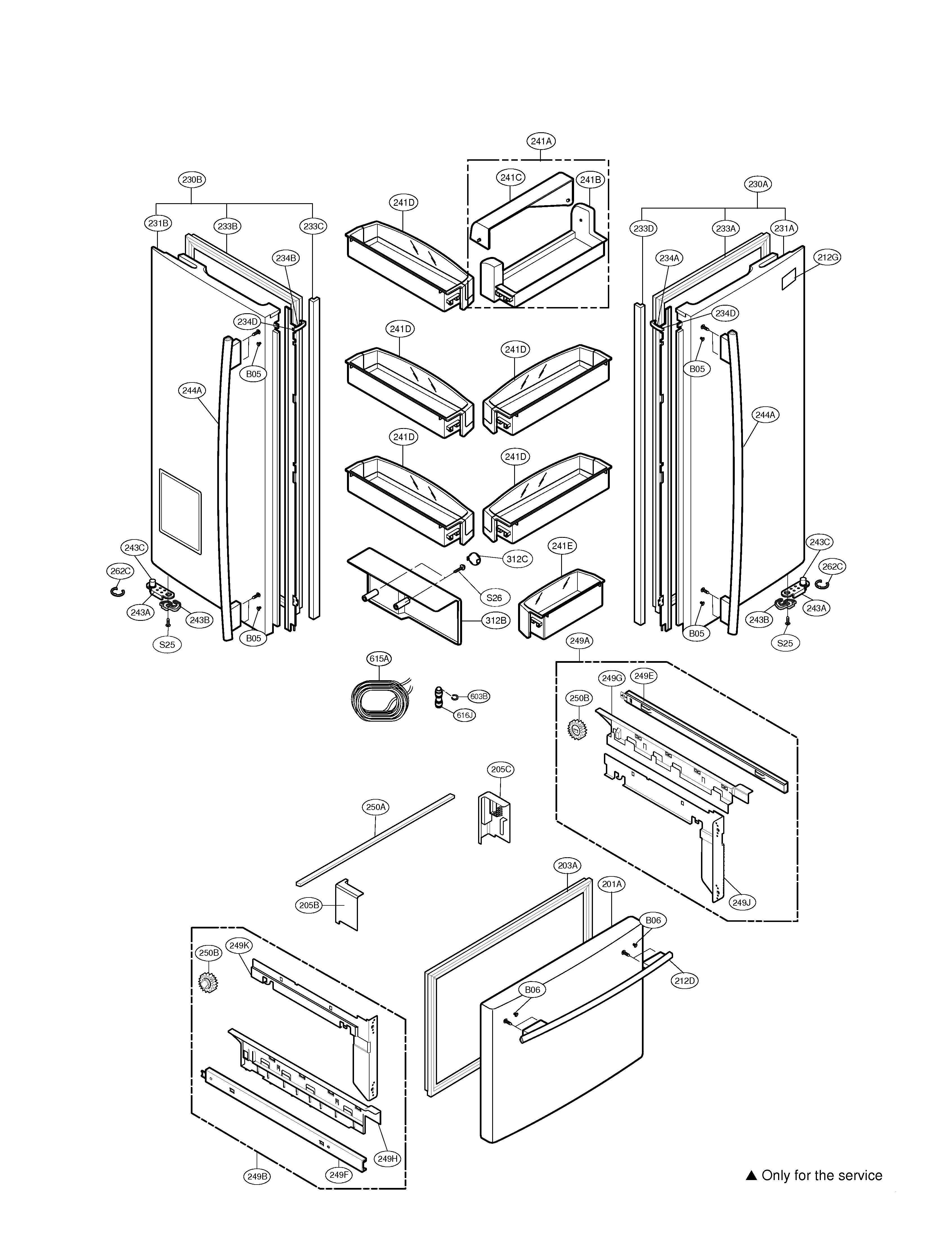 Kenmore Elite 79578713800 doors diagram