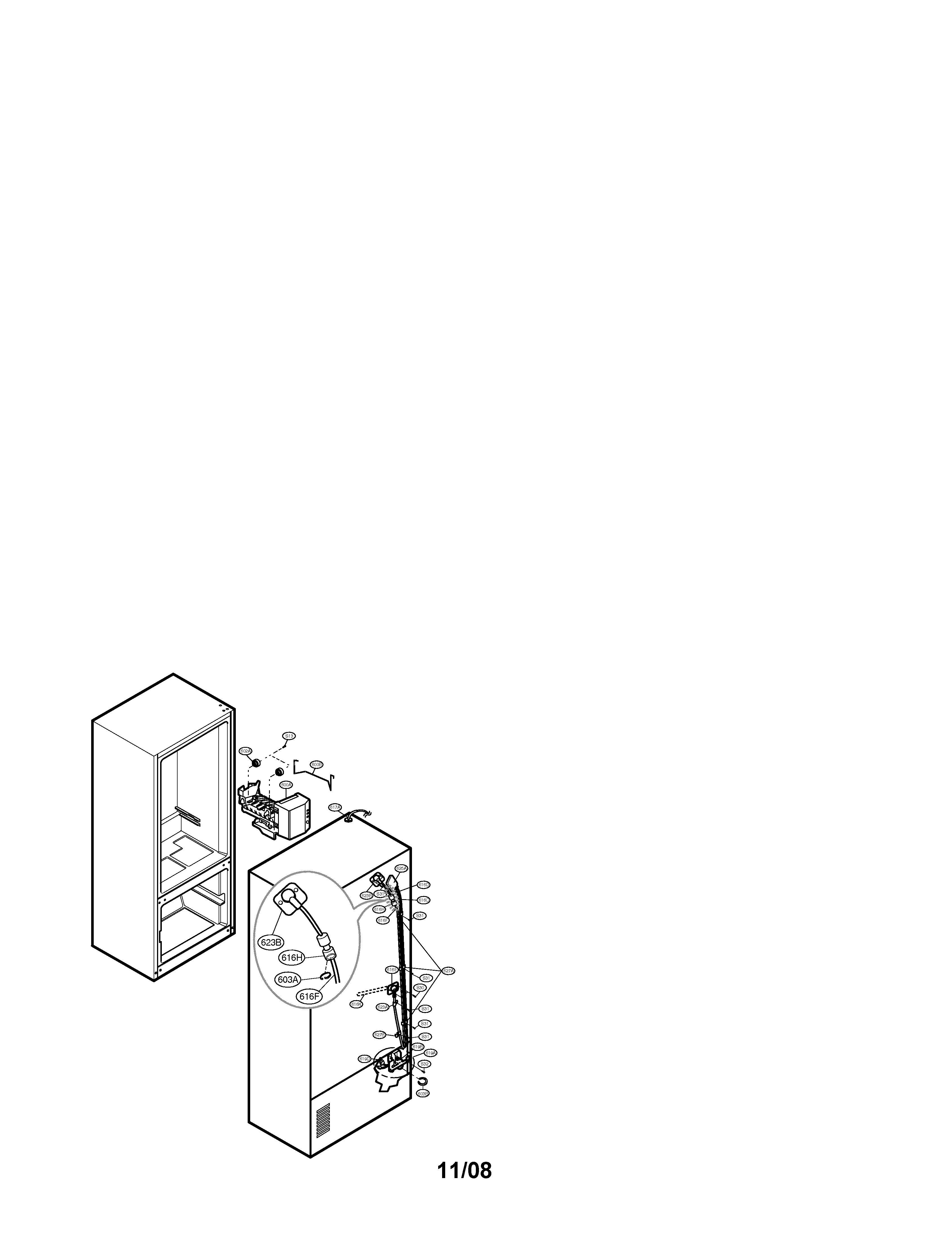 Kenmore Elite 79578722800 ice maker diagram