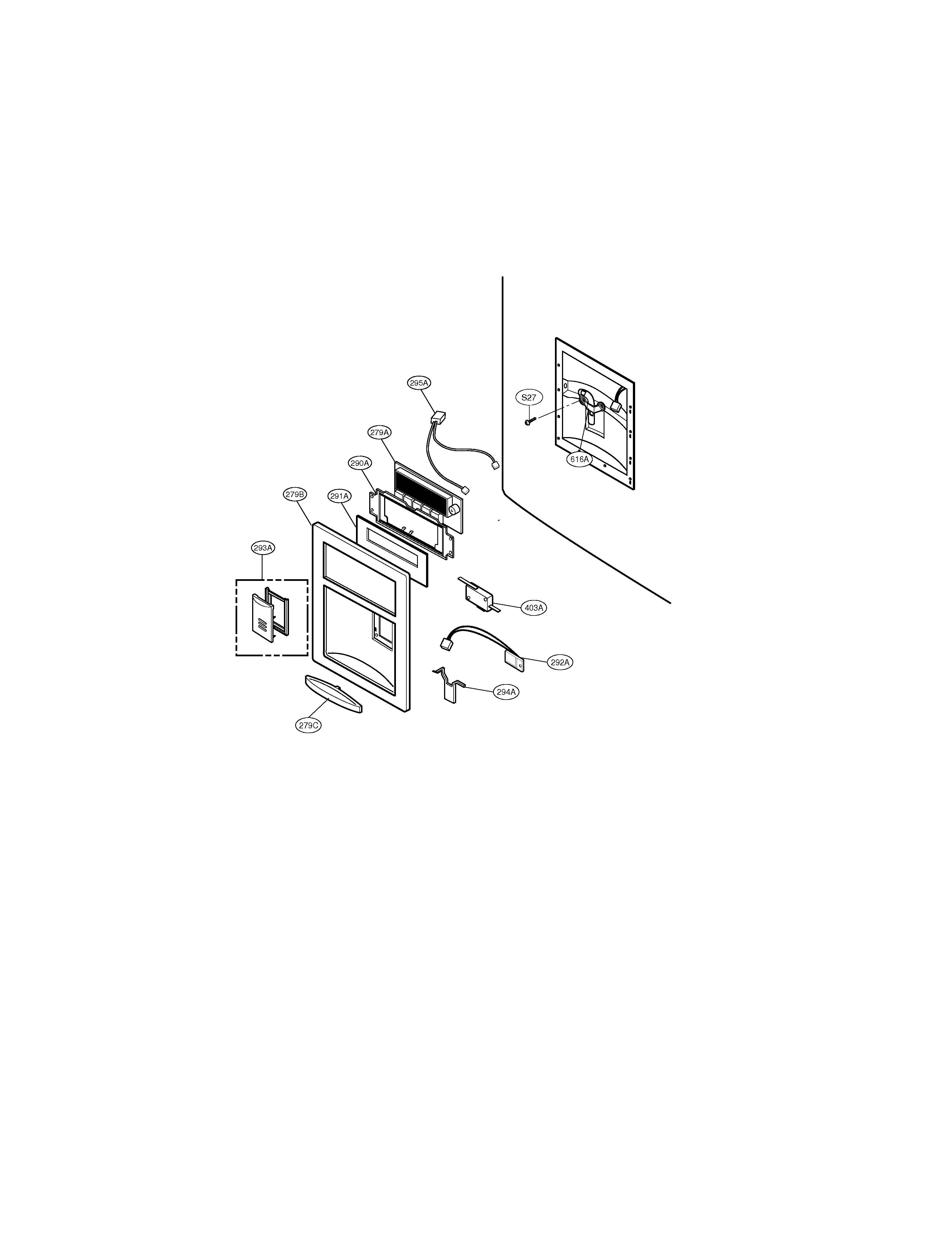 Kenmore Elite 79578722800 dispenser diagram